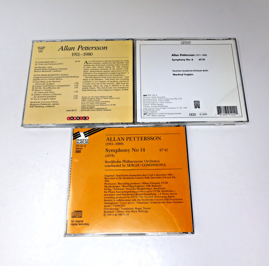 Allan Pettersson 3 CDs Lot Trojahn/Comissiona/Blomstedt Symphony #6 14