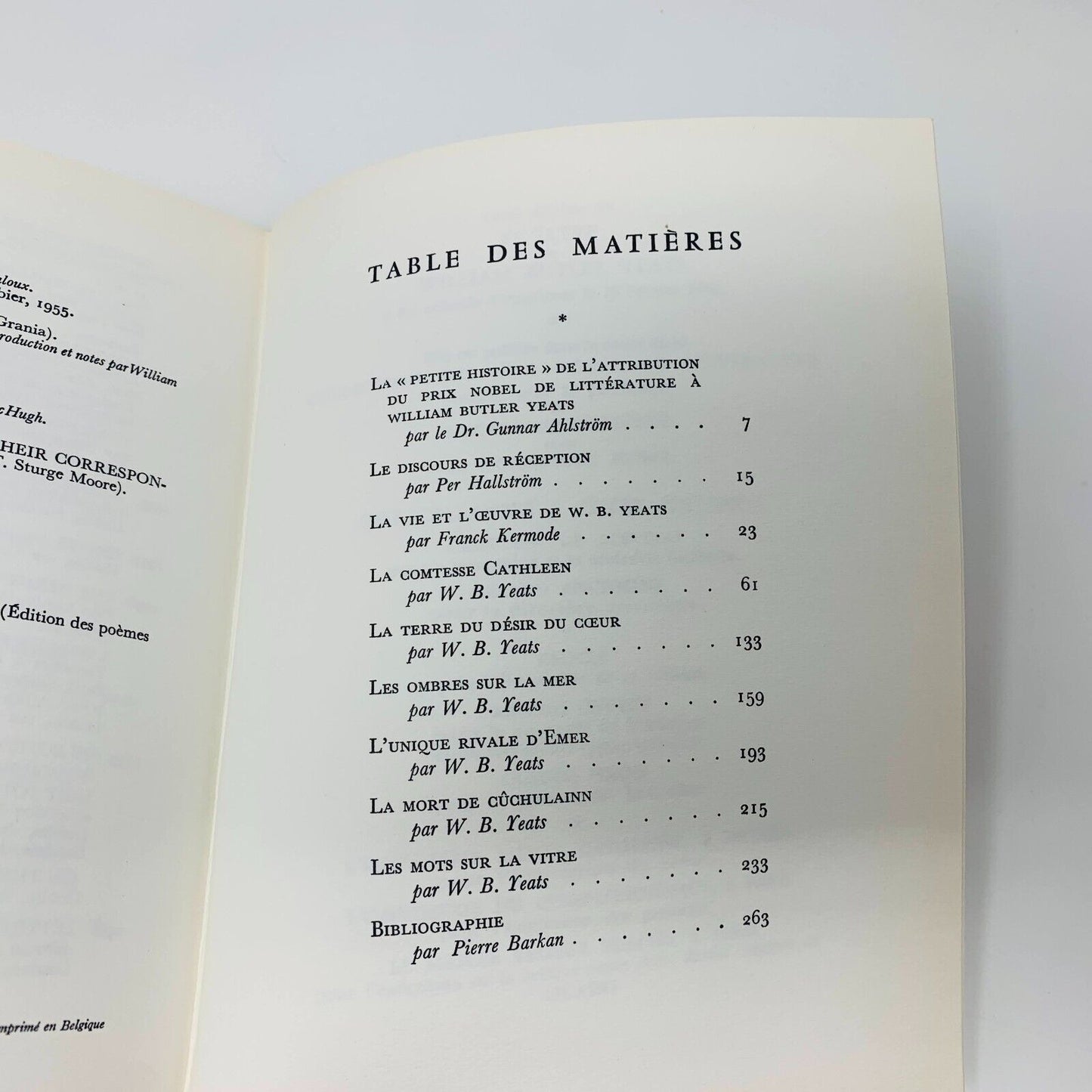 1962 Théâtre Rombaldi Prix Nobel Littérature William Butler Yeats Picasso Cover