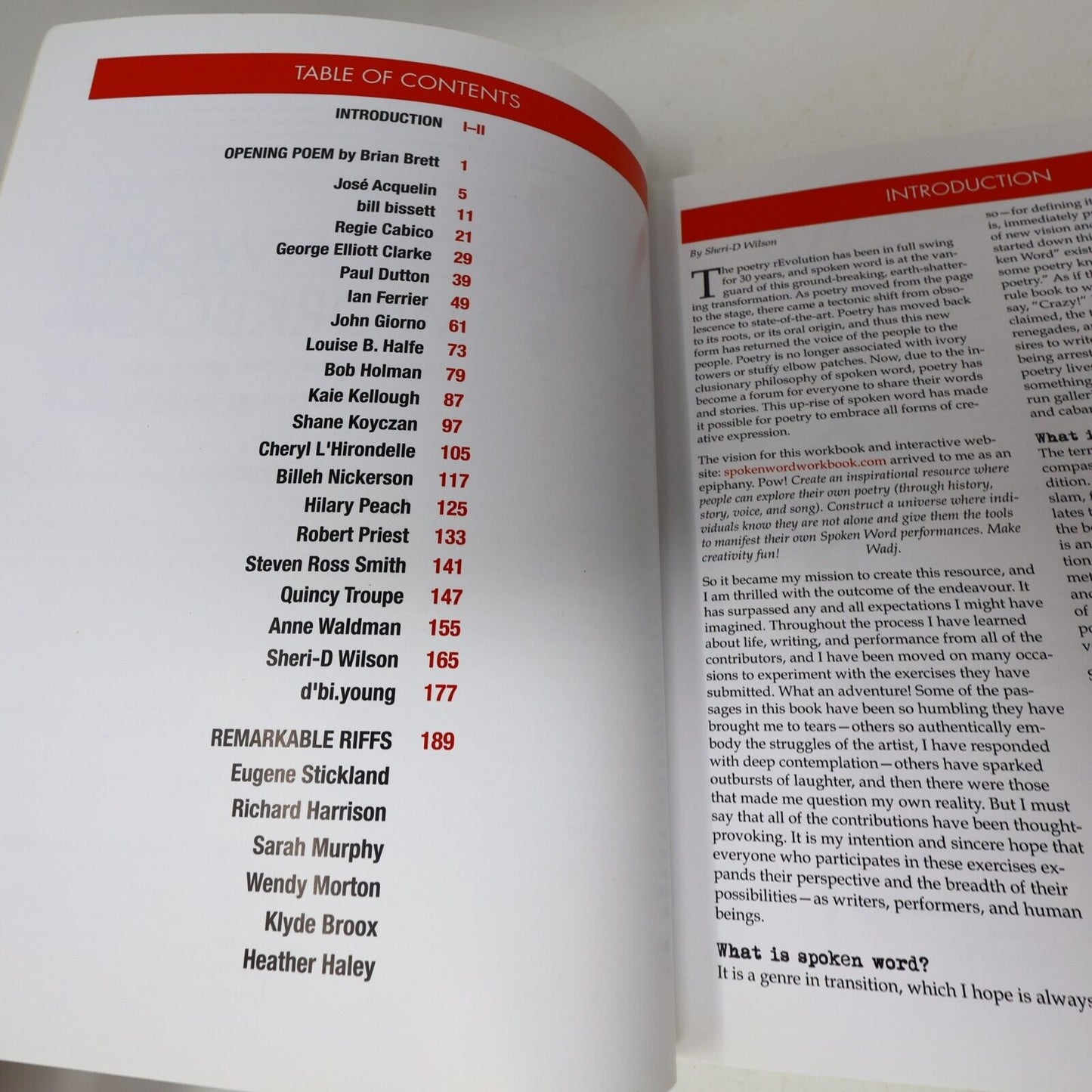 2011 The Spoken Word Workbook Inspiration From Poets Who Teach Sheri-D Wilson PB