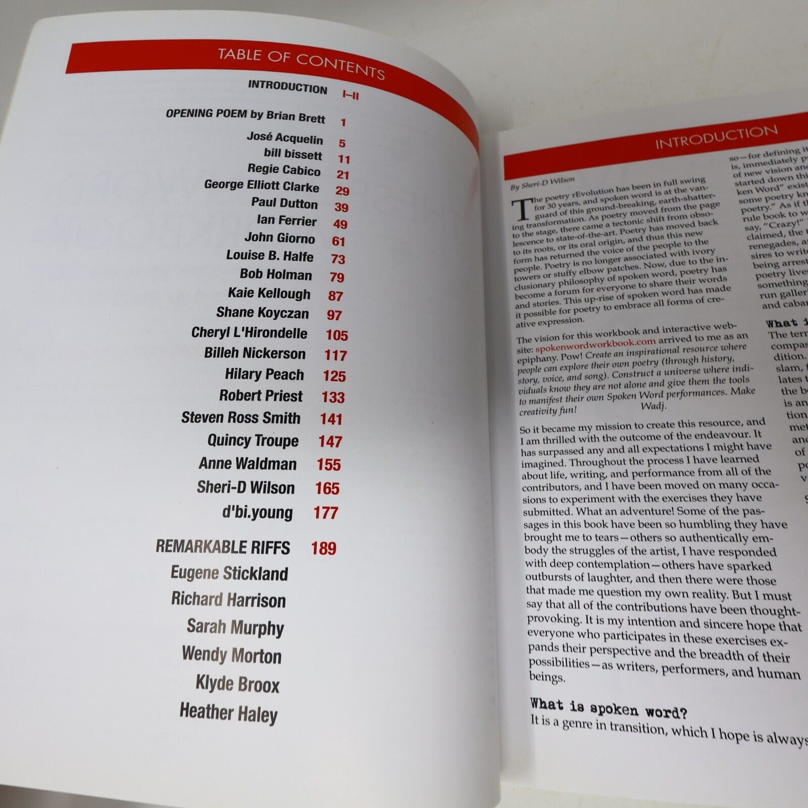 2011 The Spoken Word Workbook Inspiration From Poets Who Teach Sheri-D Wilson PB