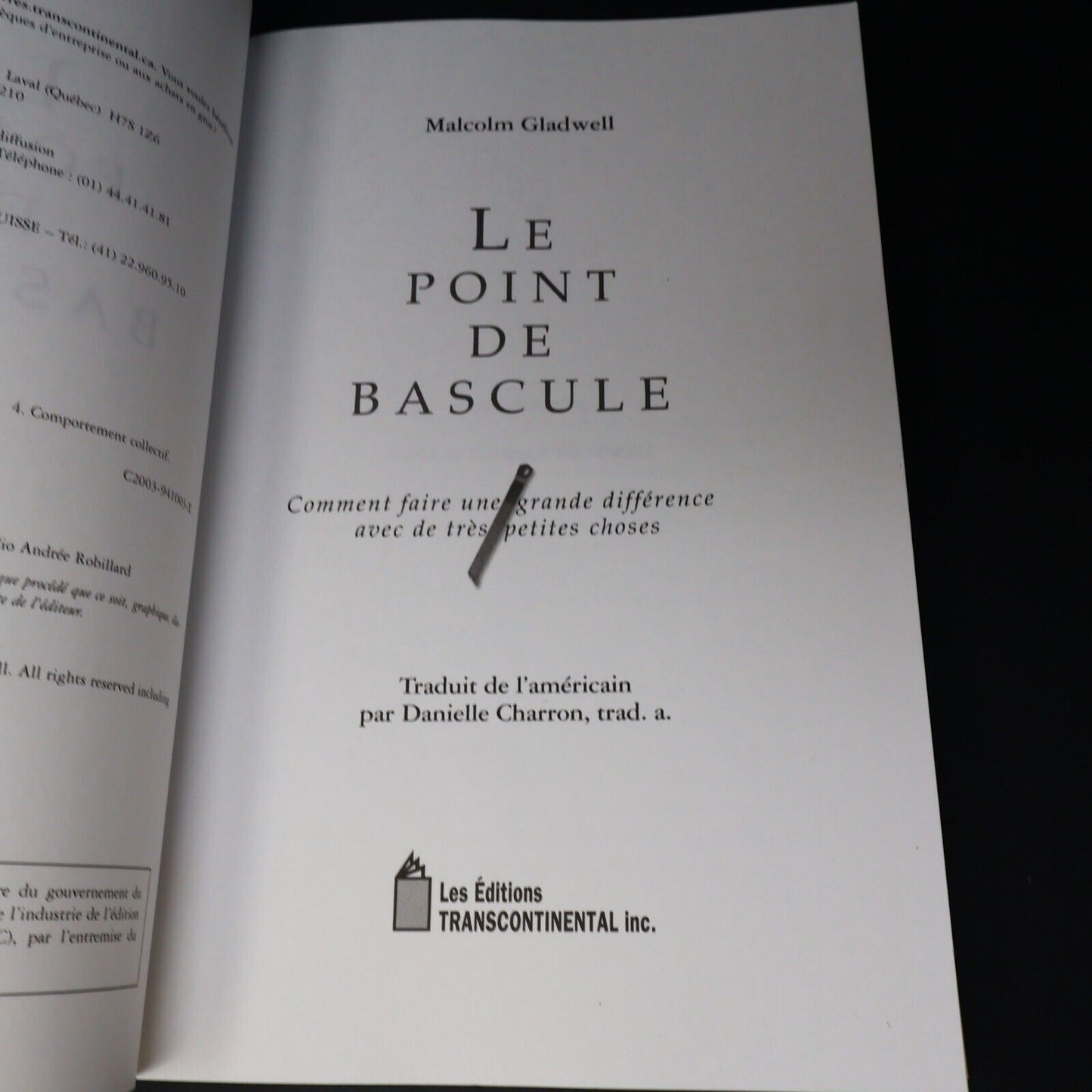 Lot 2 Livres Les Prodiges & Le Point de Bascule de Malcolm Gladwell Affaires