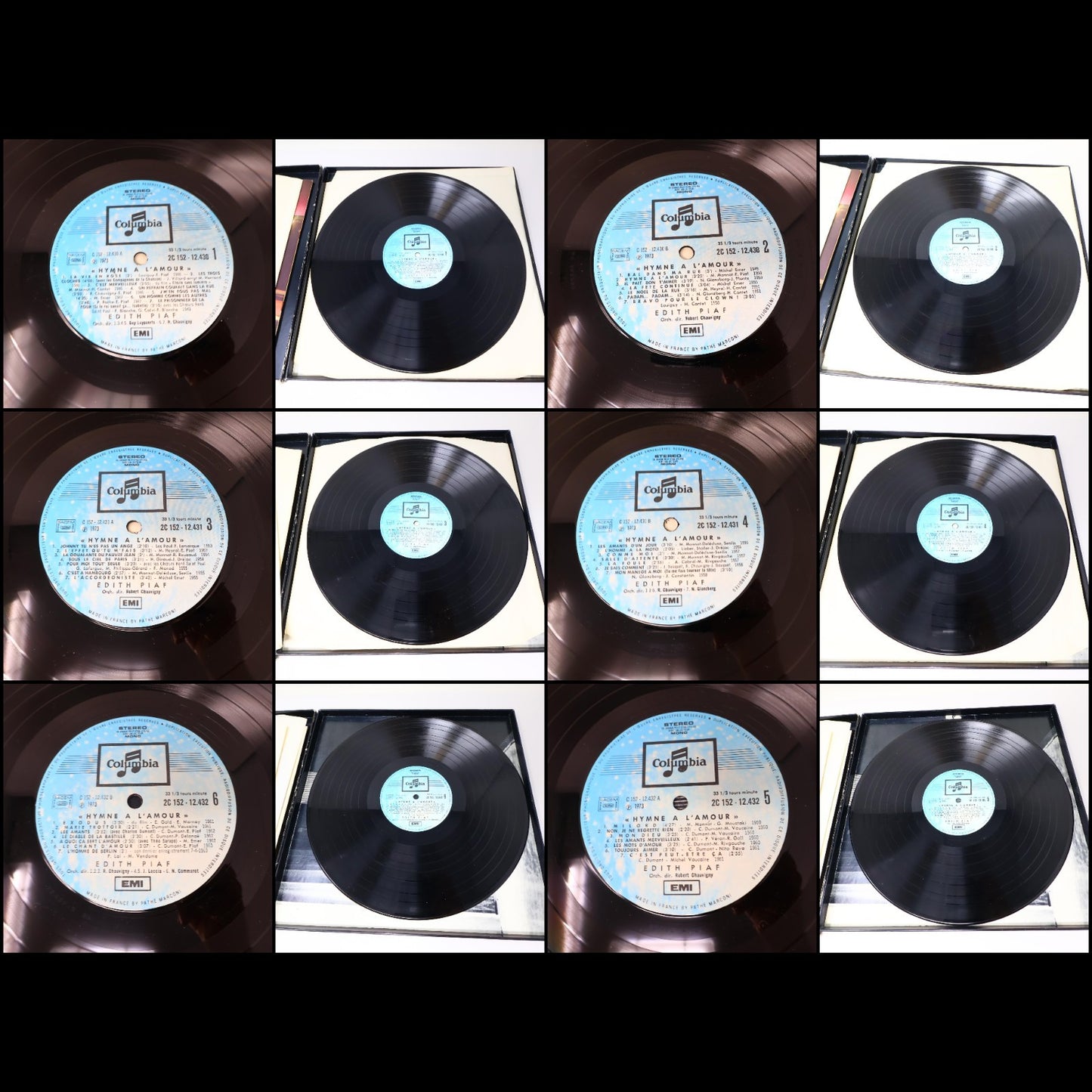 Édith Piaf Lot 4 Disques Record Hymne À L'amour/Definitive Piaf/Tête-à-Tête