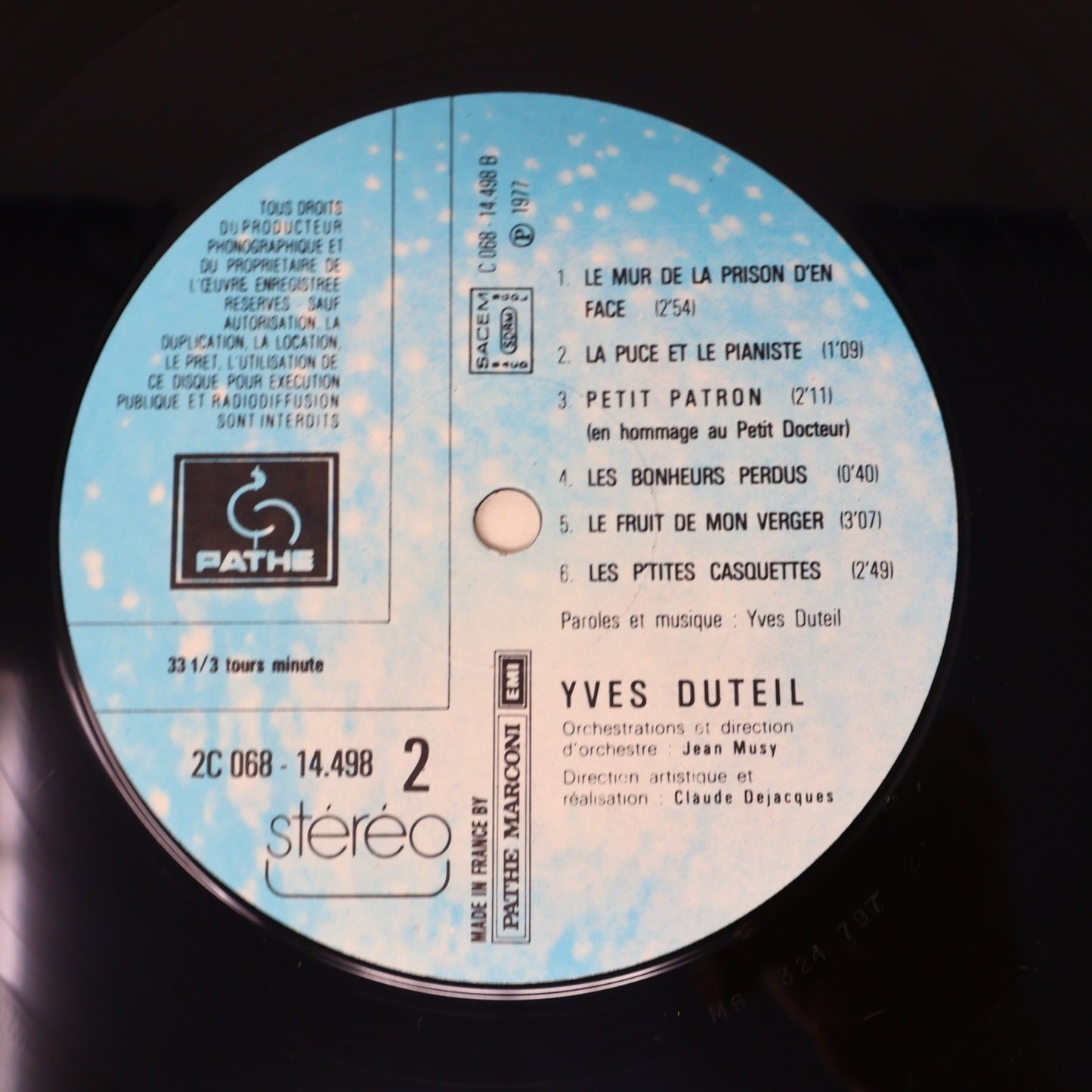 Yves Duteil Lot 2 Disques La Langue De Chez Nous/Prendre un Enfant par la Main