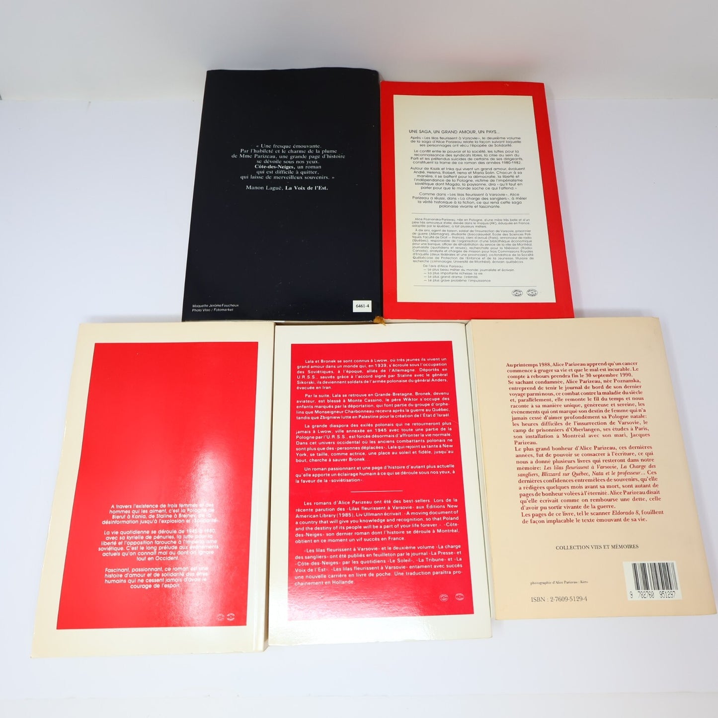 Alice Parizeau Lot 5 Livres Les Lilas Fleurissent à Varsovie/Une Femme Roman PB