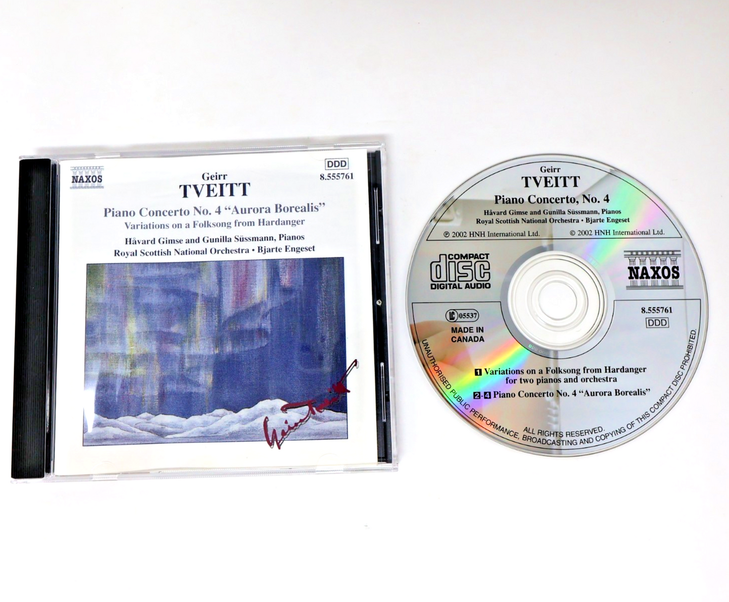 Piano Concerto #4 Aurora Borealis CD Tveitt/Gimse/Sussmann/Engeset/RSNO 2002