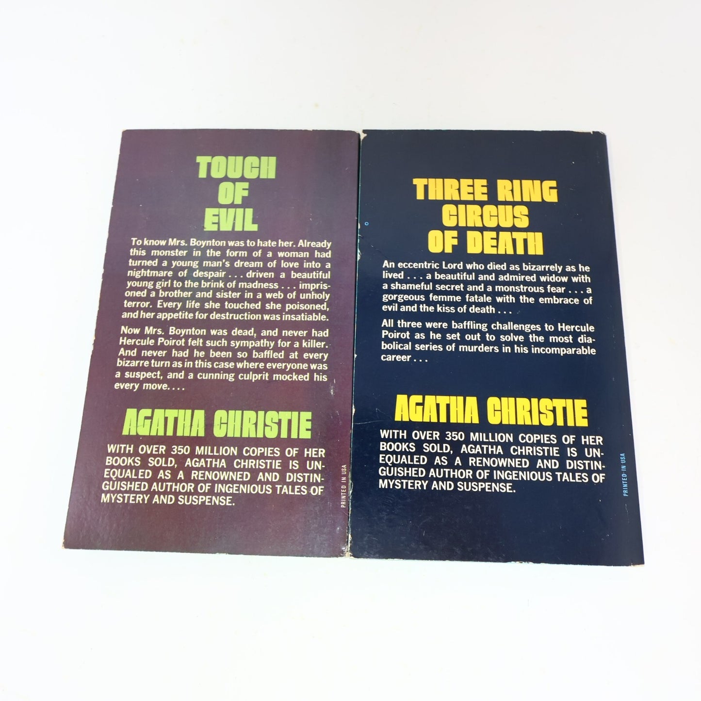 Agatha Christie 2 Books Lot Poirot Appointment With Death/Dead Man's Mirror 1971
