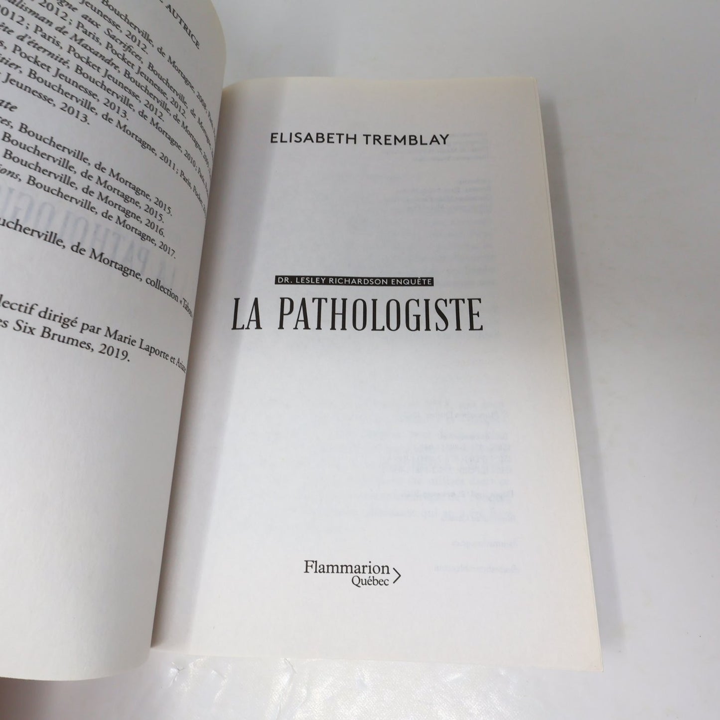 La Pathologiste Elisabeth Tremblay 2022 Français/French Mystère Flammarion PB