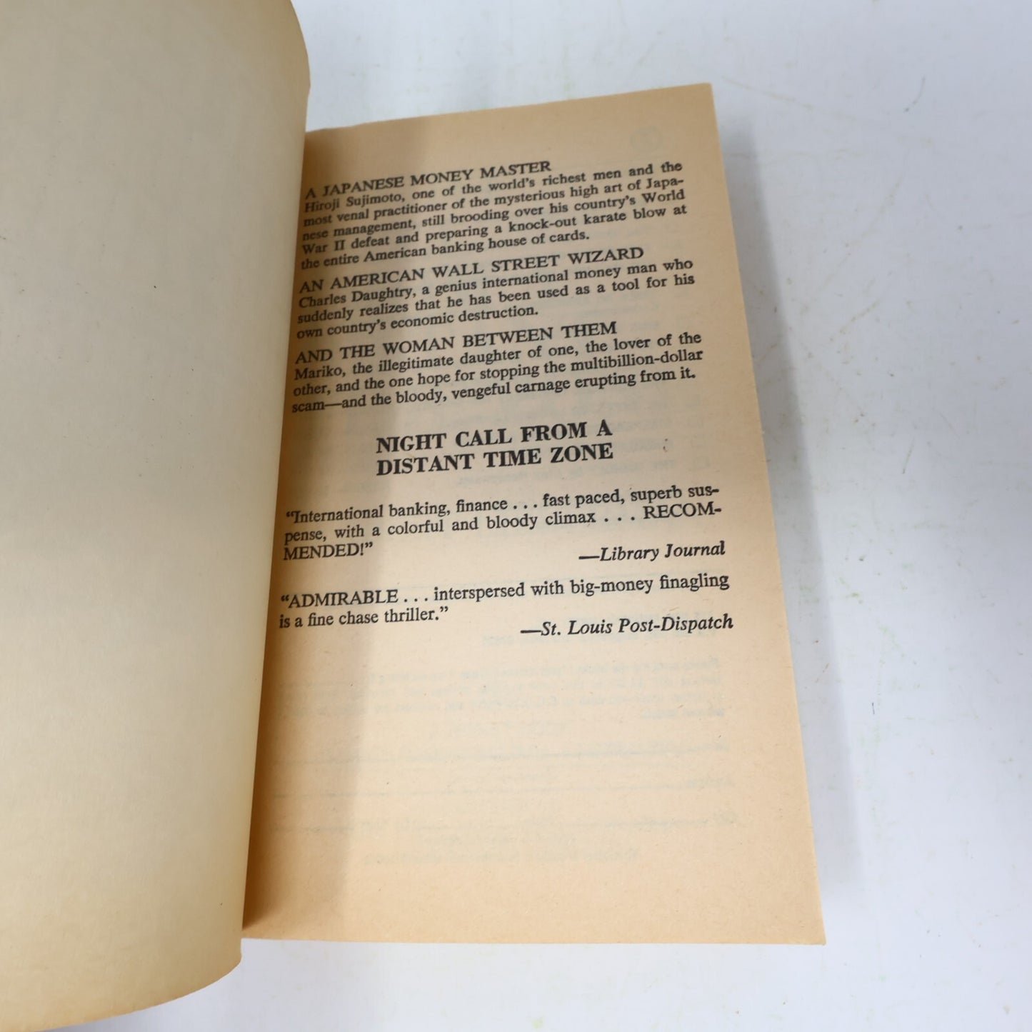 1983 Night Call From a Distant Time Zone Herbert Lieberman Signet Thriller Book