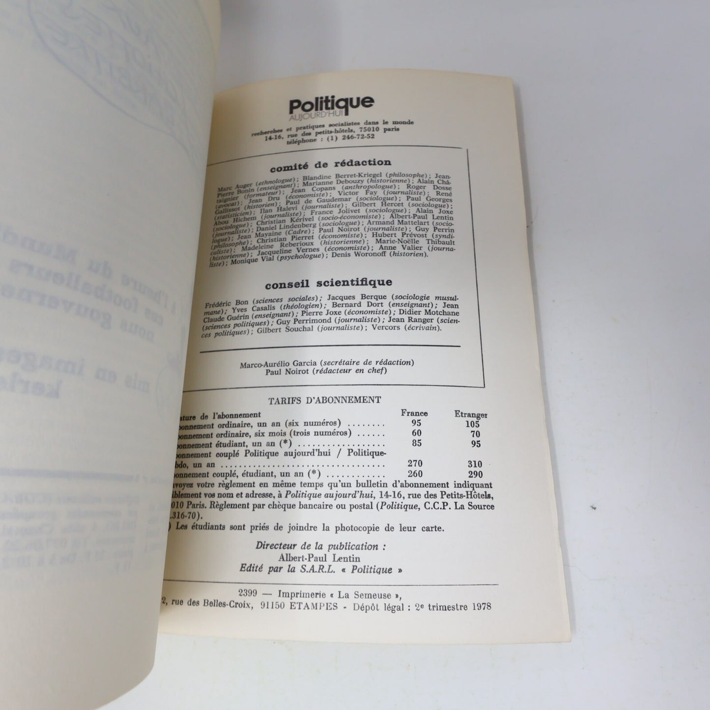 Politique d'Aujourd'hui #7-8 Québec de l'Indépendance au Socialisme 1978 Société