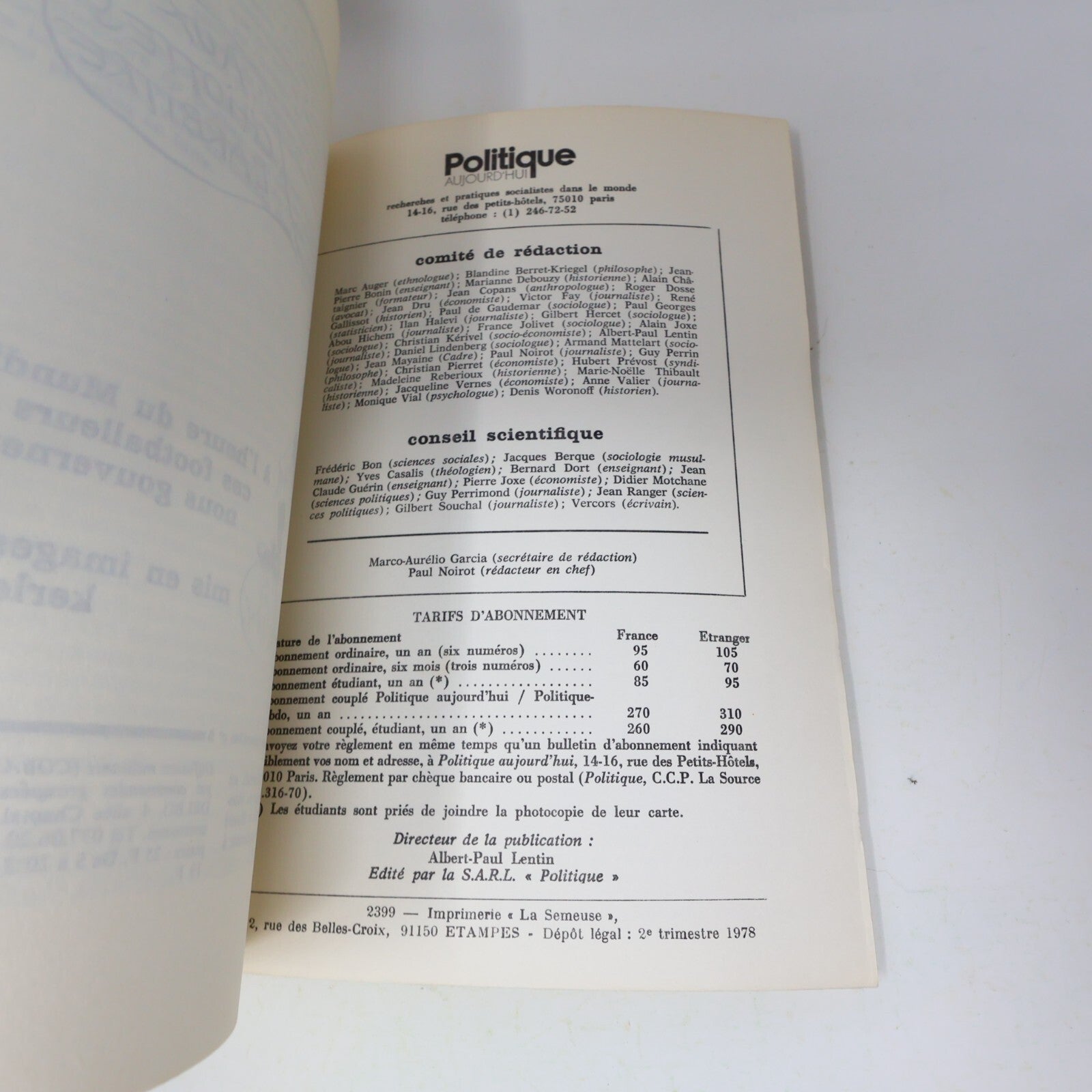 Politique d'Aujourd'hui #7-8 Québec de l'Indépendance au Socialisme 1978 Société