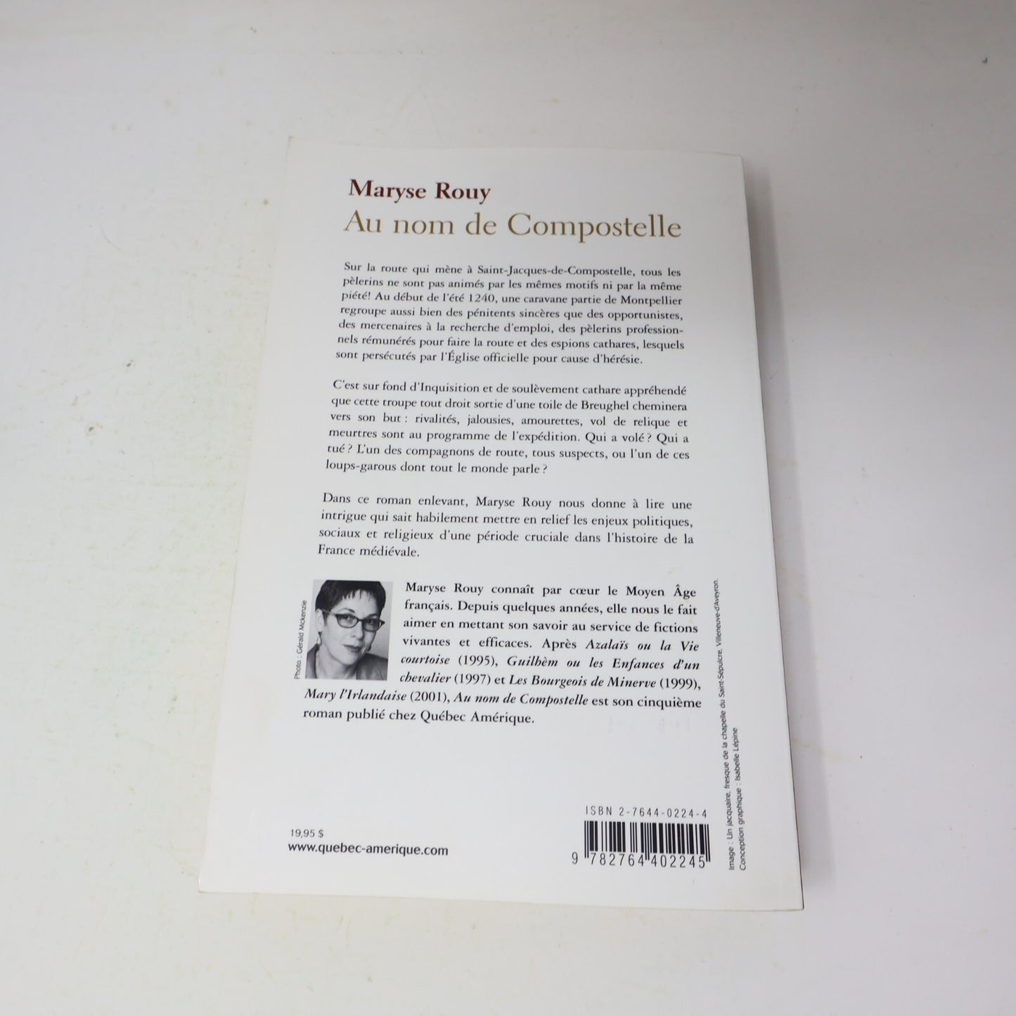 2003 Au Nom de Compostelle Maryse Rouy Québec Amérique Fiction Historique Livre