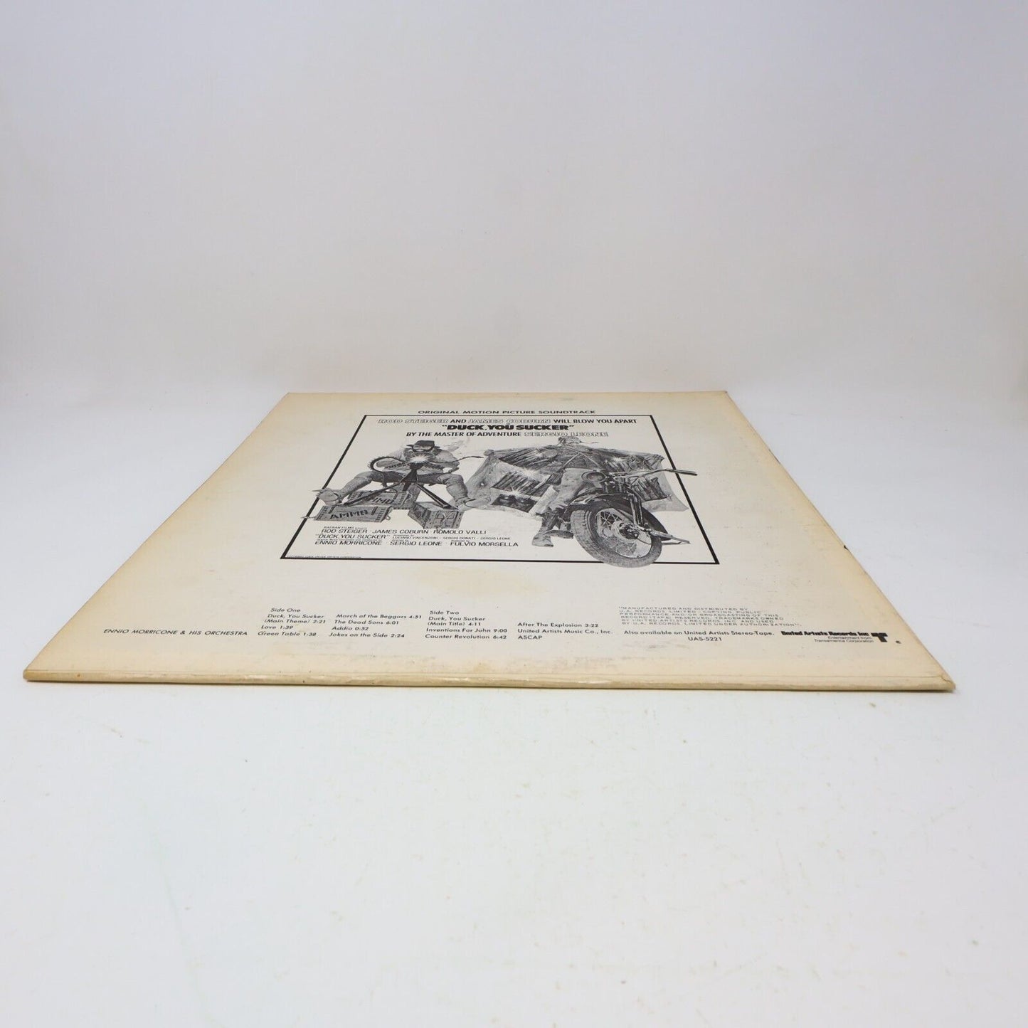 Ennio Morricone Duck You Sucker Movie Soundtrack LP Record UAS-5221 Sergio Leone