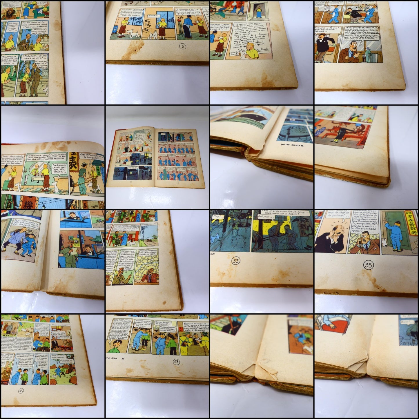 Tintin Le Lotus Bleu Hergé Casterman 1951 B5 Bande Dessinée Français/French HC