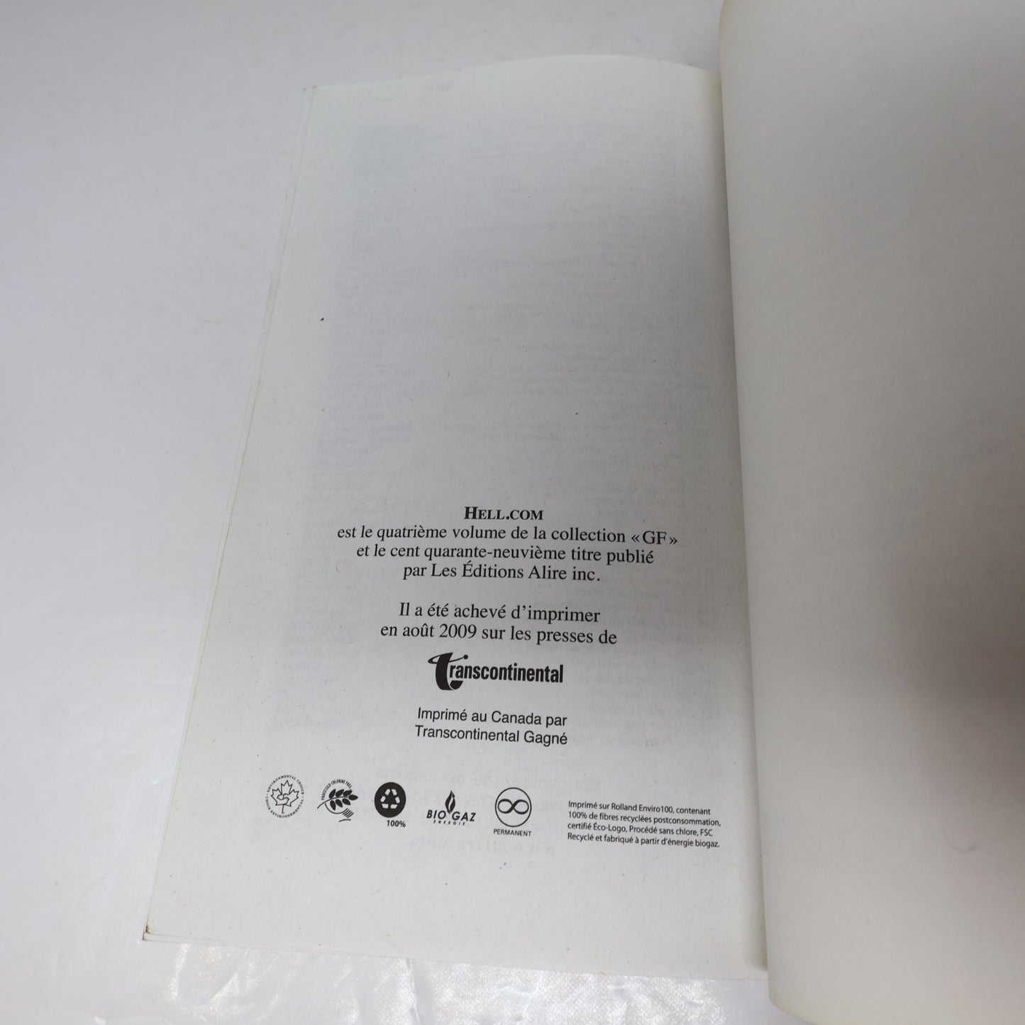 Hell.Com Patrick Senécal Alire 2009 PB Français French Grand Format Horreur Book