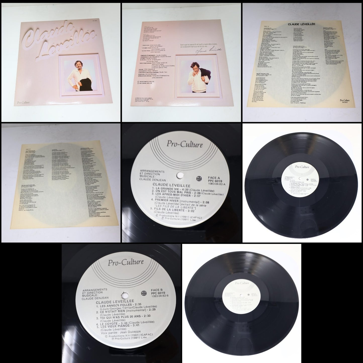 Claude Léveillée Lot 13 Disques Black Sun/Cheval De Bois/Beaux Dimanches Record