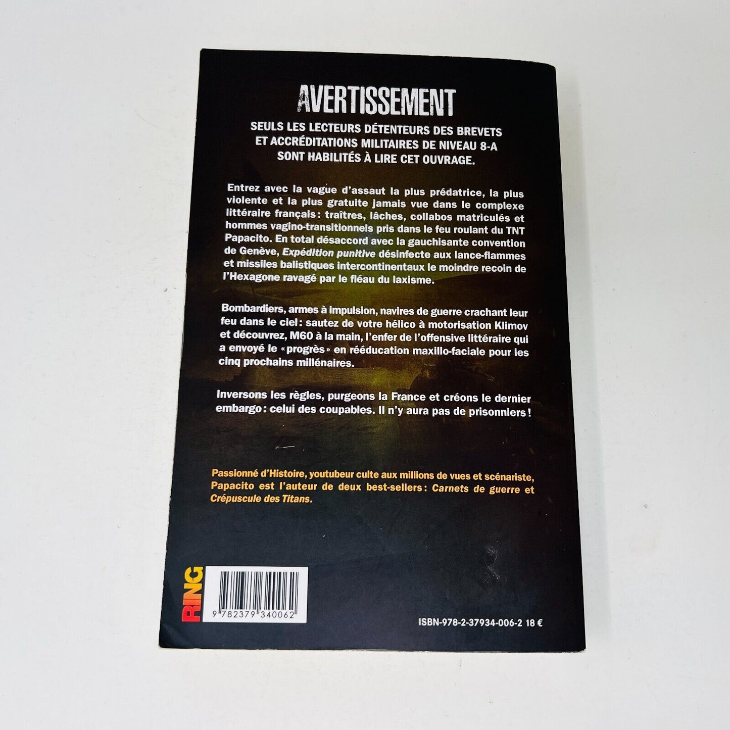2020 Expédition Punitive Journal Satirique de Papacito Livre Ring en Français
