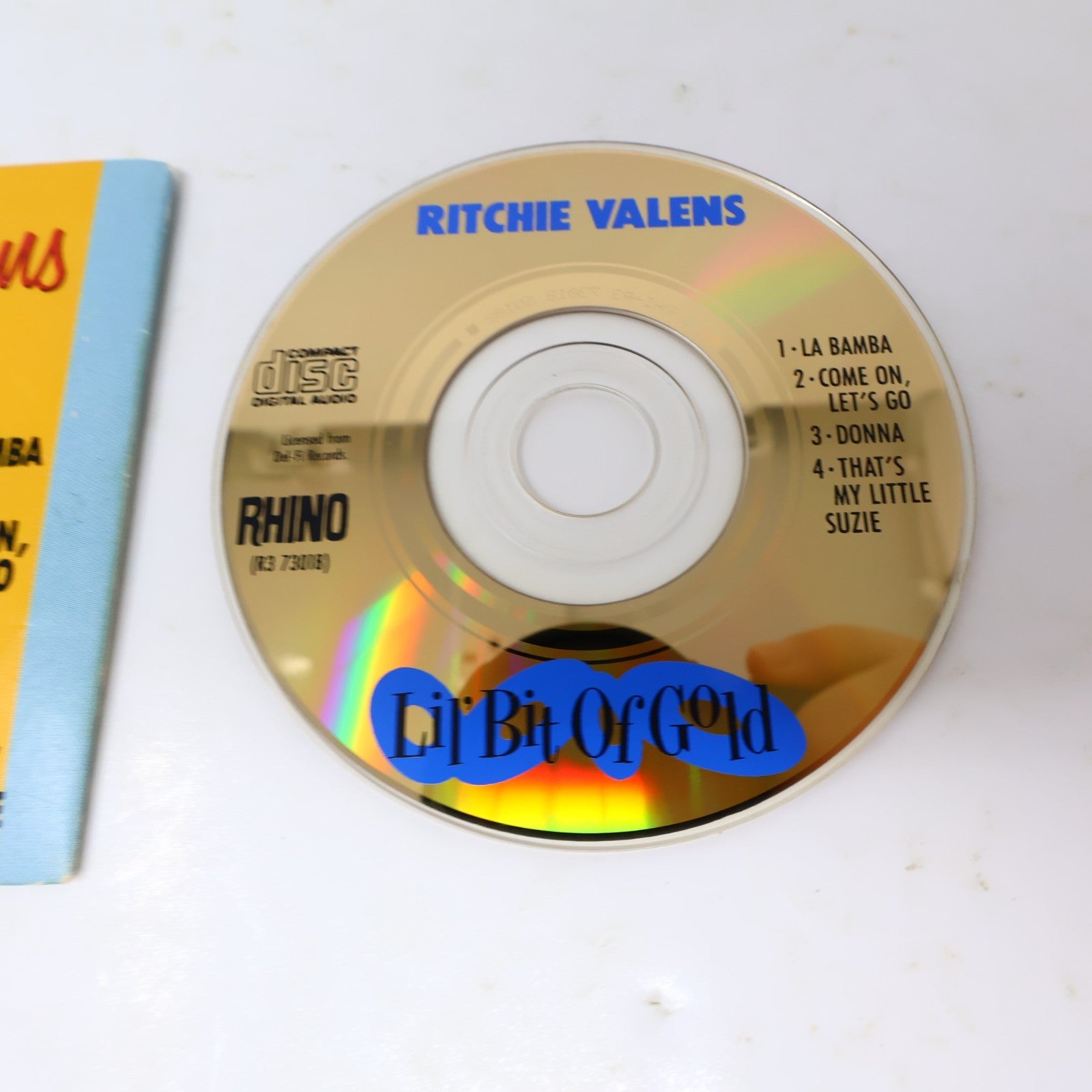 Lil' Bit of Gold CD Ritchie Valens Rhino 1988 La Bamba 3" Disc Rock 80s