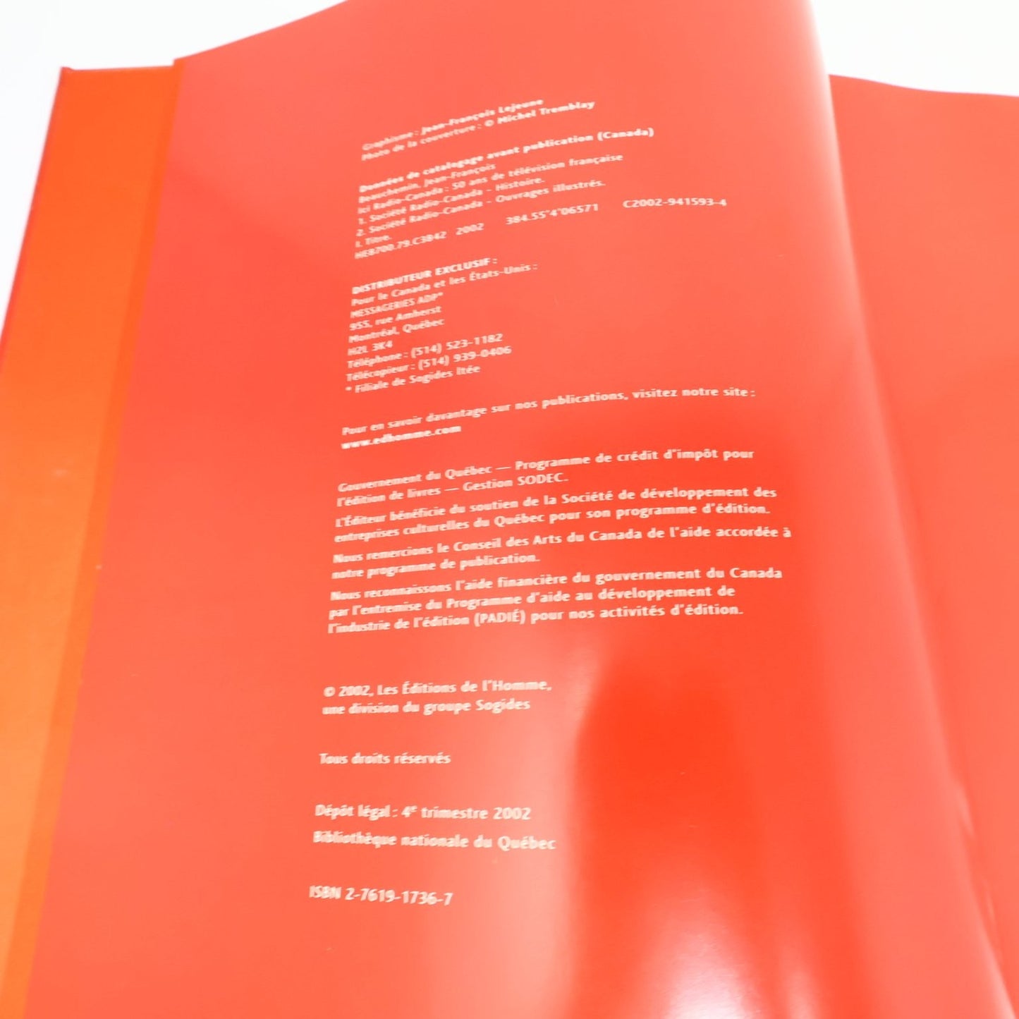 Ici Radio-Canada 50 Ans de Télévision Française Beauchemin 2002 Éditions HC