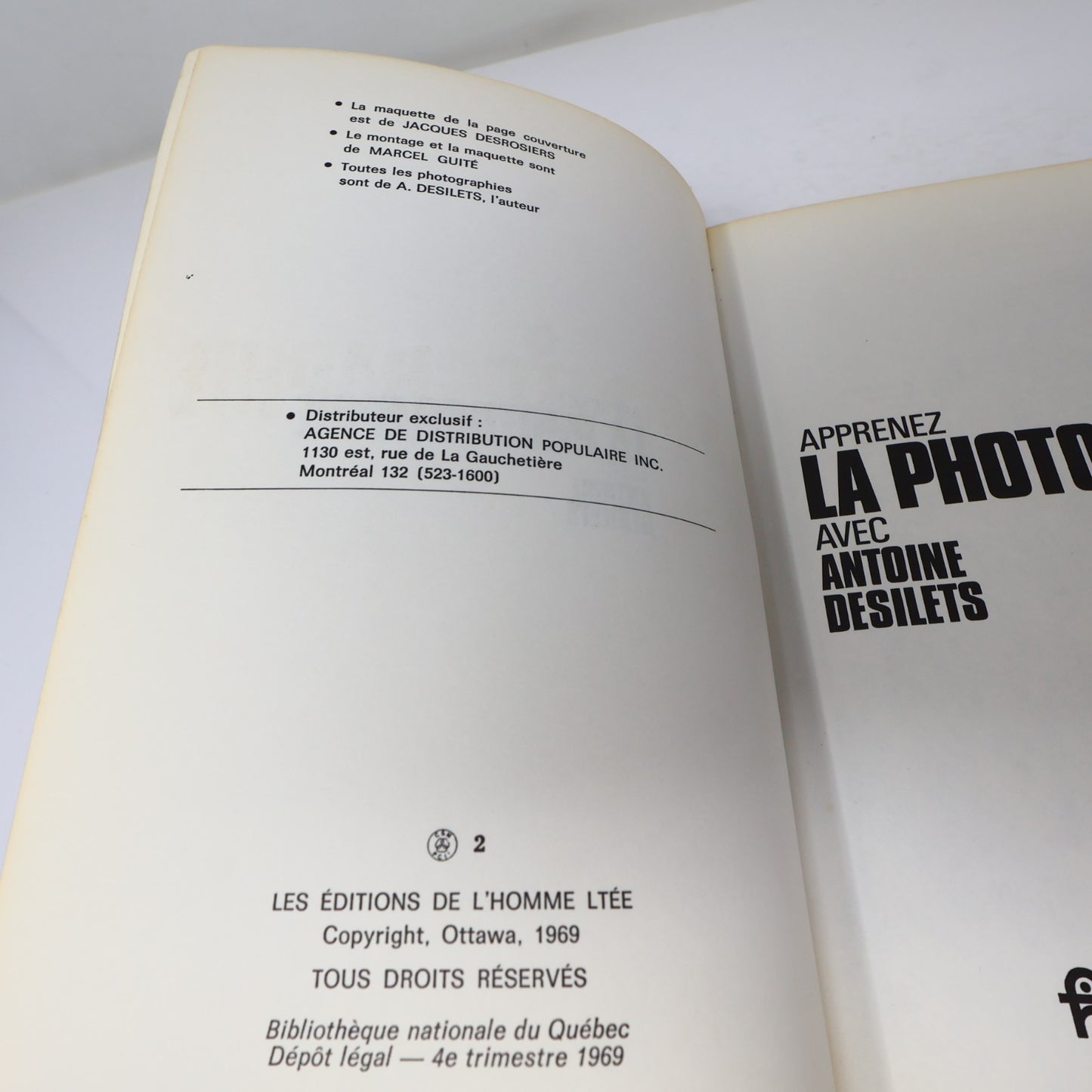Apprenez la Photographie Antoine Desilets 1969 PB Appareil Photo Art Français