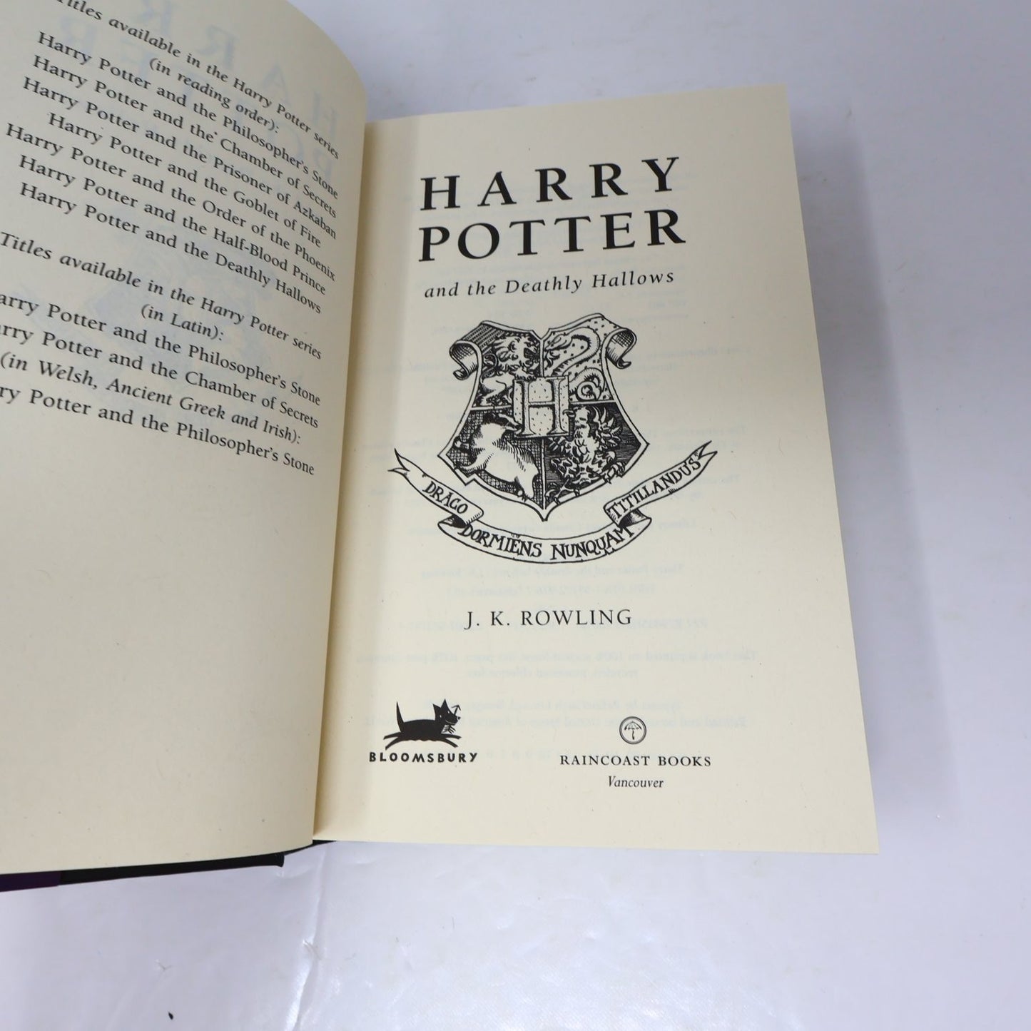 Harry Potter 1-7 Complete Set Books Lot Raincoast/Bloomsbury Rowling 2 PB & 5 HC