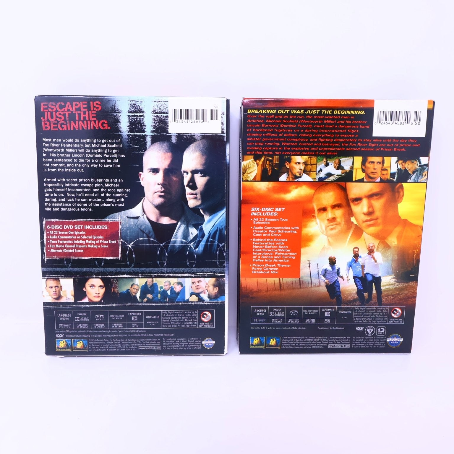 Prison Break Season 1 & 2 DVD Lot 2005-2007 Sets Wentworth Miller Region 1 NTSC