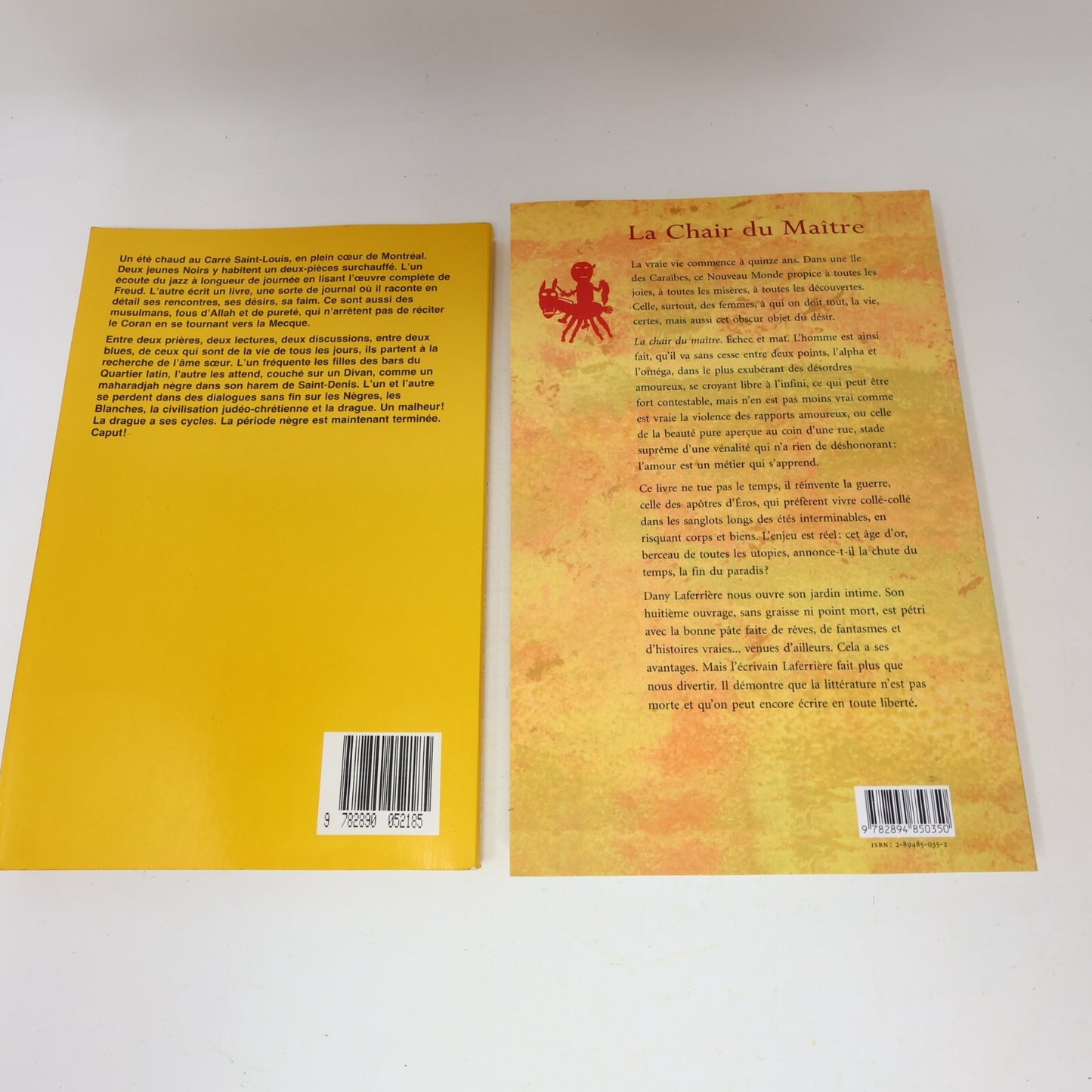 Dany Laferrière Lot 2 Livres Comment Faire l'Amour à Un/Chair du Maître Roman PB
