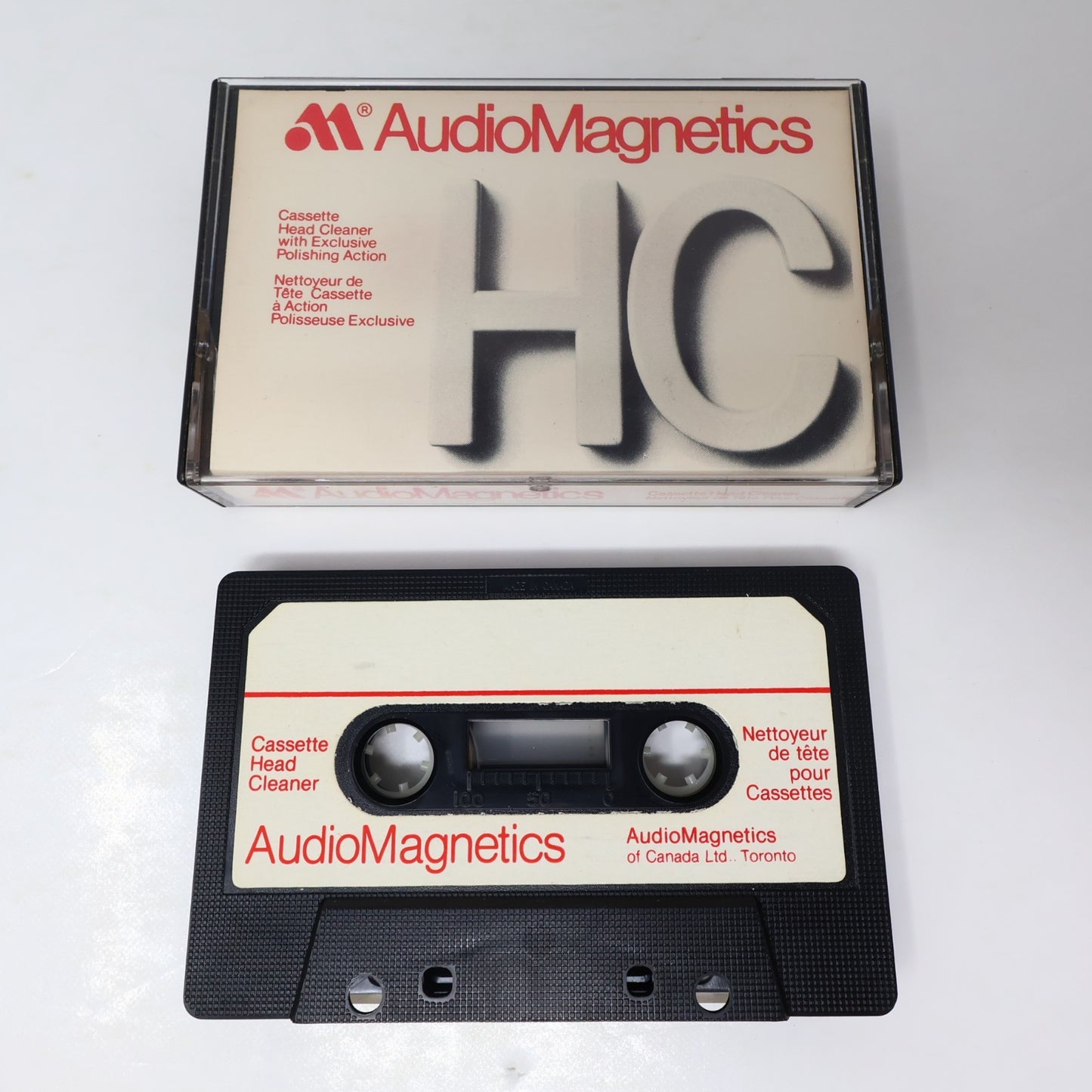 Audio Magnetics Cassette Tape Head Cleaner with Exclusive Polishing Action HC