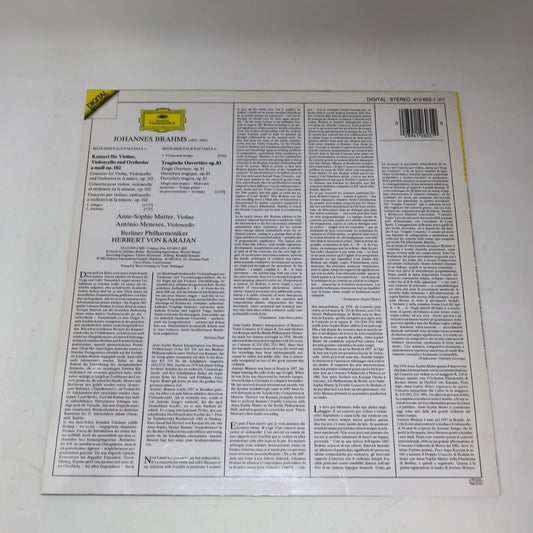 Herbert von Karajan Brahms Mutter Meneses Double Concerto LP Record 410 603-1