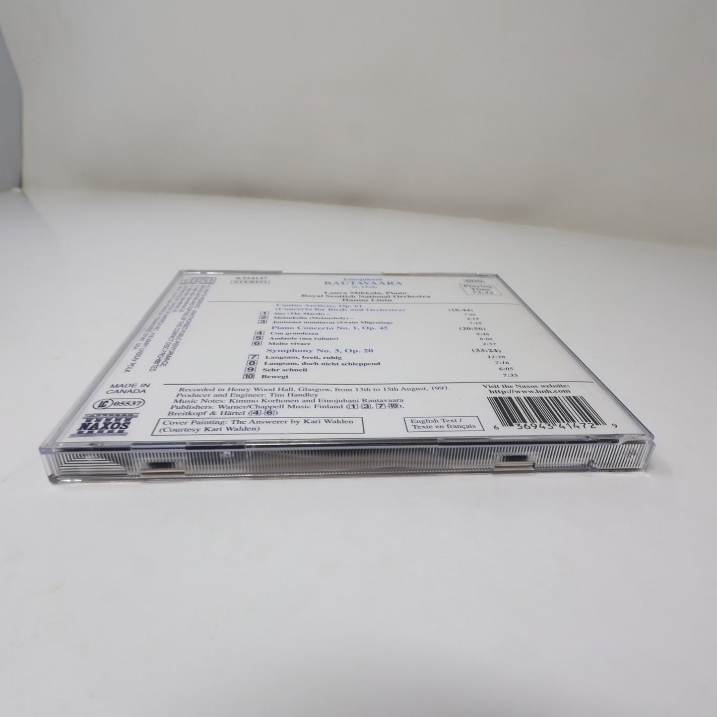 Einojuhani Rautavaara Cantus Arcticus/Piano Concerto 1 /Symphony 3 CD Lintu