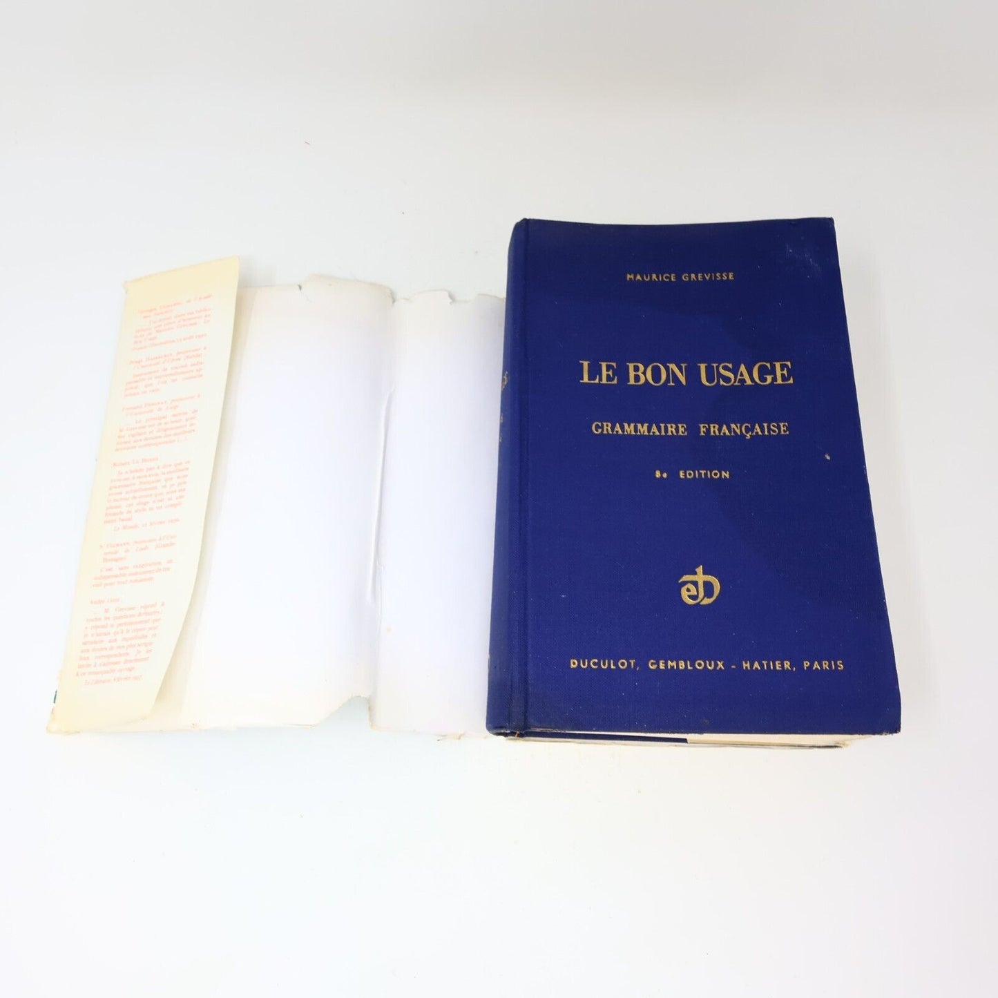 1964 Le Bon Usage Maurice Grevisse Grammaire Française Référence Duculot Relié