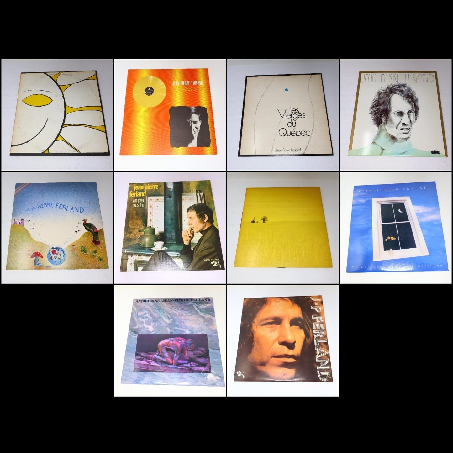 Jean-Pierre Ferland Lot 10 Disques Soleil/Jaune/Androgyne/Vierges Du Québec LP