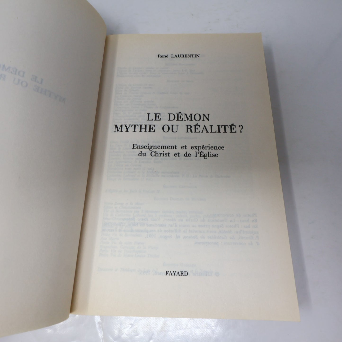 Le Démon Mythe ou Réalité? René Laurentin 1995 PB Fayard Français Paperback 90s