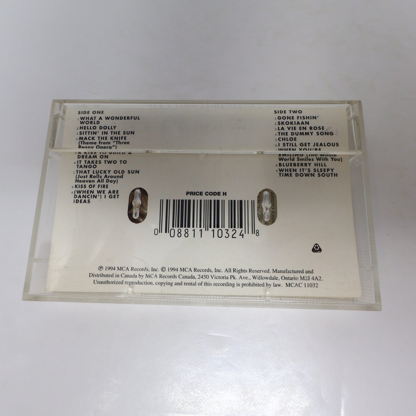 Louis Armstrong's All Time Greatest Hits Cassette What A Wonderful World/Chloe