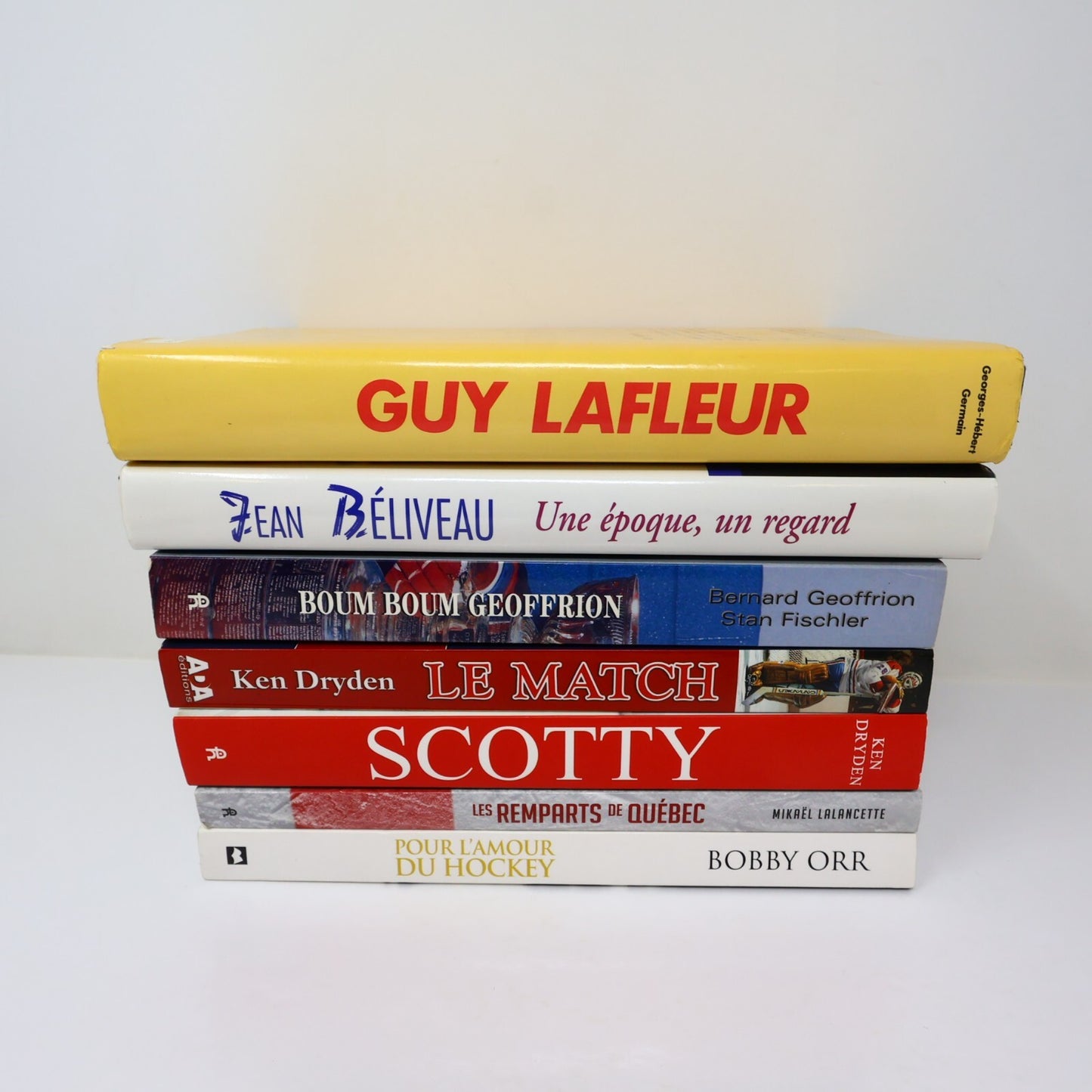 Hockey Biographies Lot 7 Livres Guy Lafleur/Jean Beliveau/Boum Boum Geoffrion