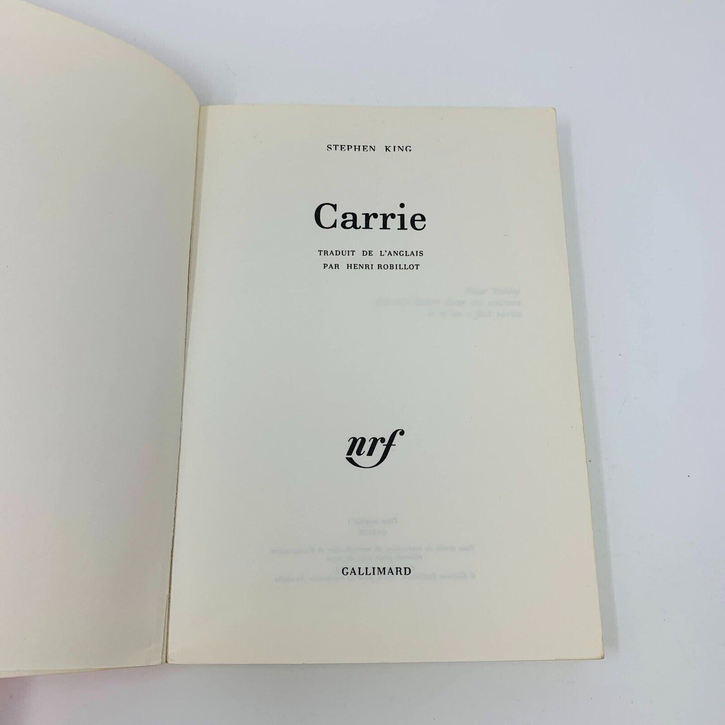 1976 Carrie Gallimard nrf Stephen King 1st Edition France Français French Livre
