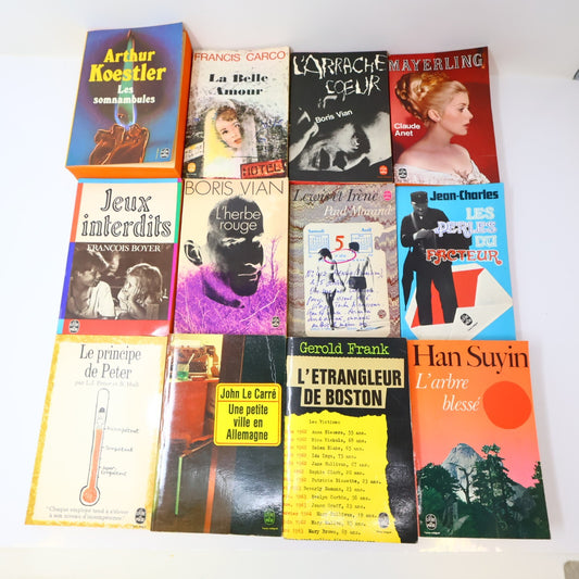 Littérature Crime Lot 36 Livres Poche Koestler/Vian/Suyin/Duneton/Carré Français