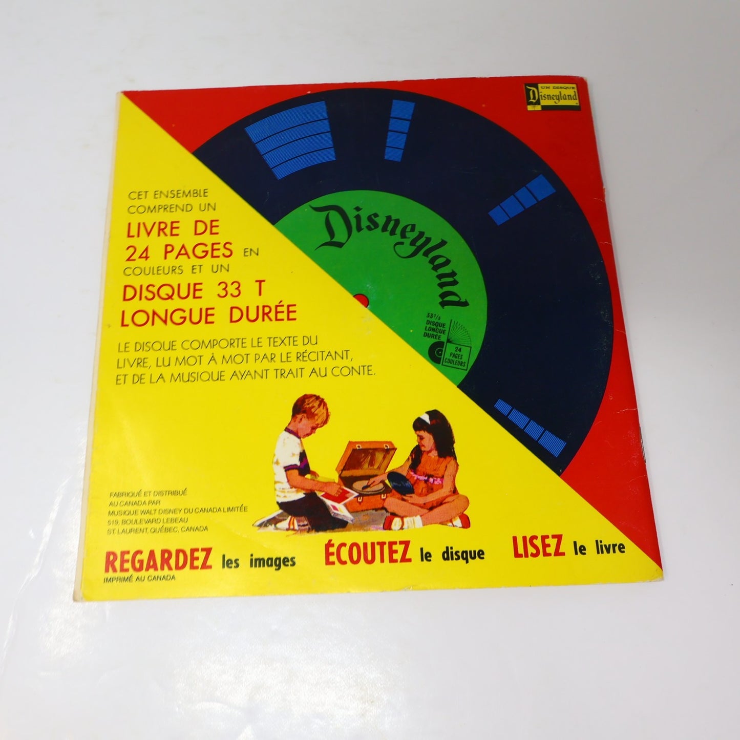 Disney Disneyland Lot 4 Livre Disque 7" Fantasia/Peter/Tuf-Tuf/Blanche Neige 70s