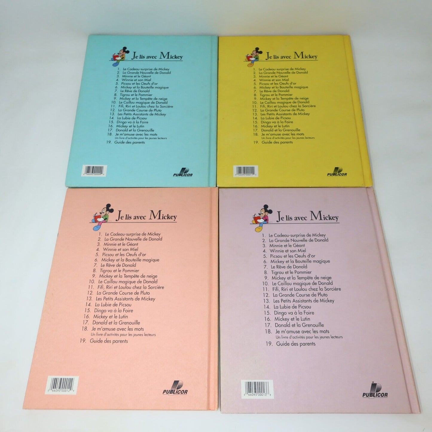 Lot 17 Livres Je Lis avec Mickey Walt Disney Publicor Jeunes Enfants Français HC
