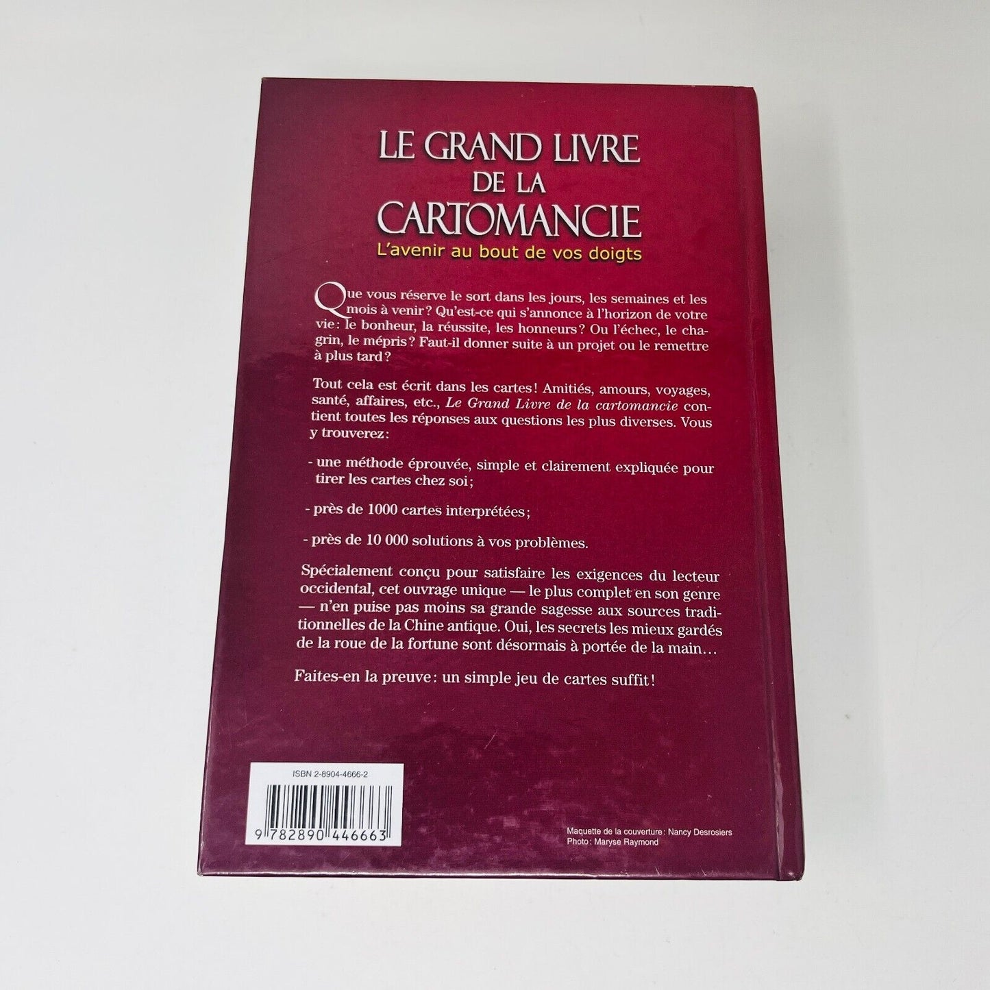 1999 Le Grand Livre de la Cartomancie de Gerhard von Lentner en Français Avenir