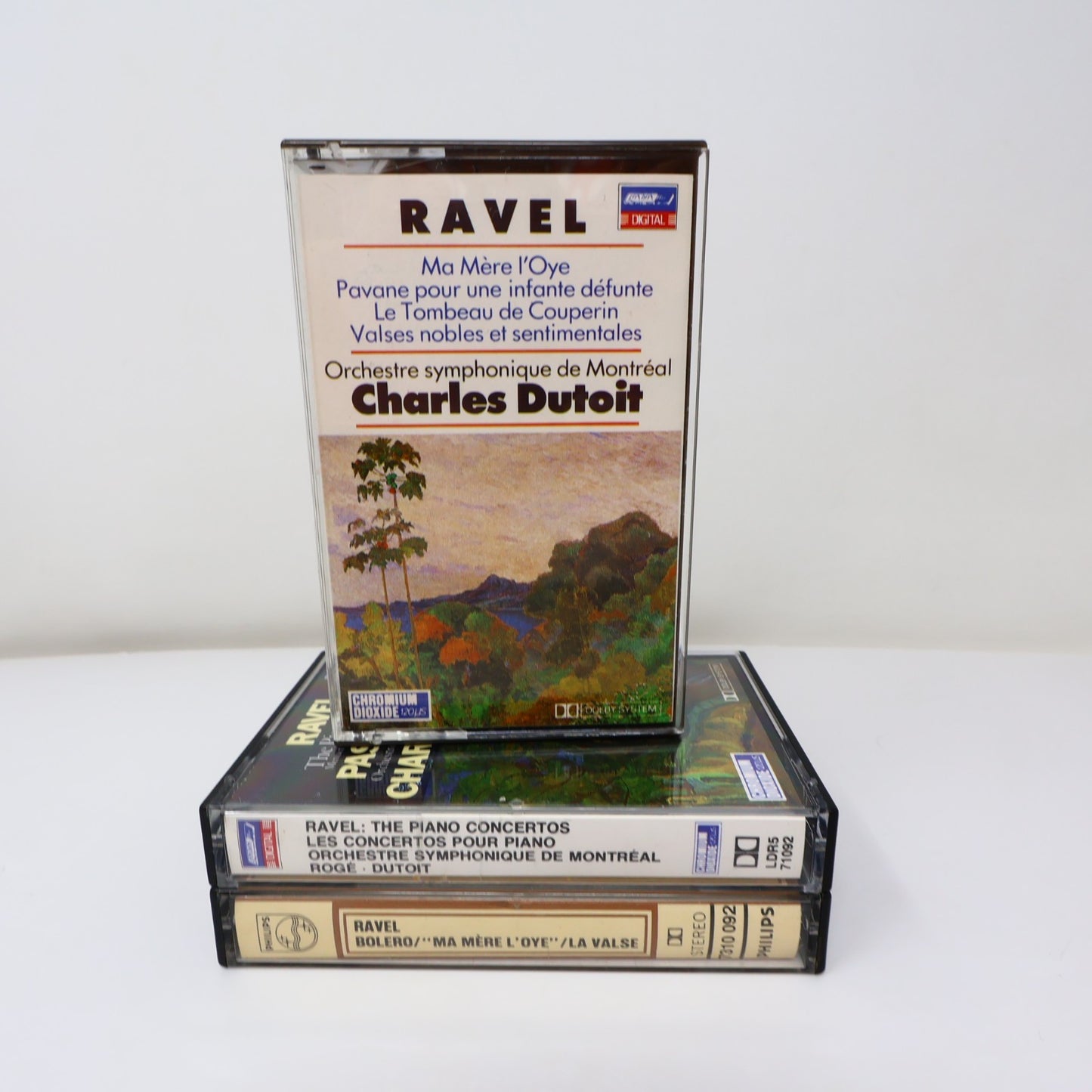 Ravel 3 Cassettes Lot Bolero/Ma Mère L'oye/Pianos Conertos Dutoit/Monteux/Rogé