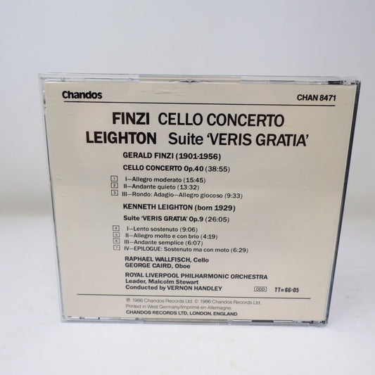 Finzi Cello Concerto Leighton Veris Gratia CD 1986 Classical Chandos Wallfisch