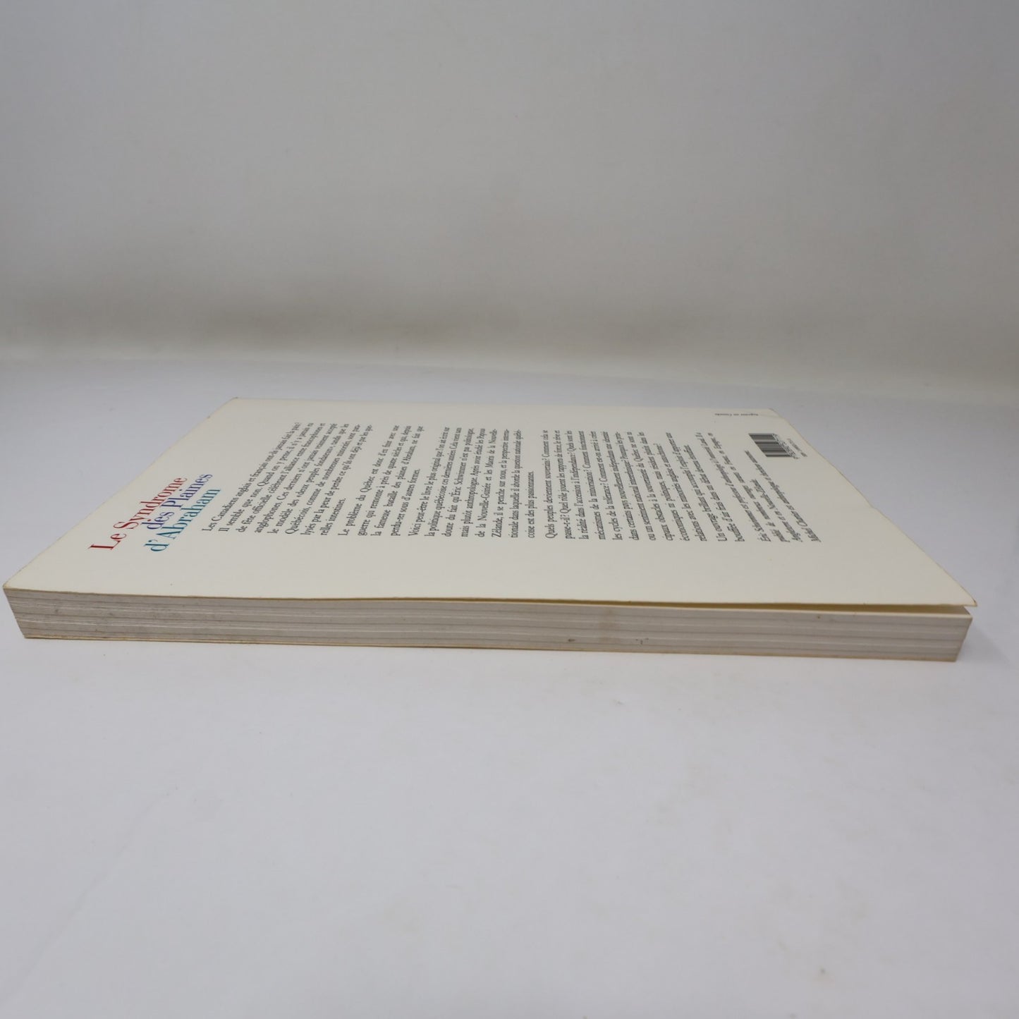 Le Syndrome des Plaines d'Abraham Eric Schwimmer Boréal 1995 PB Français French