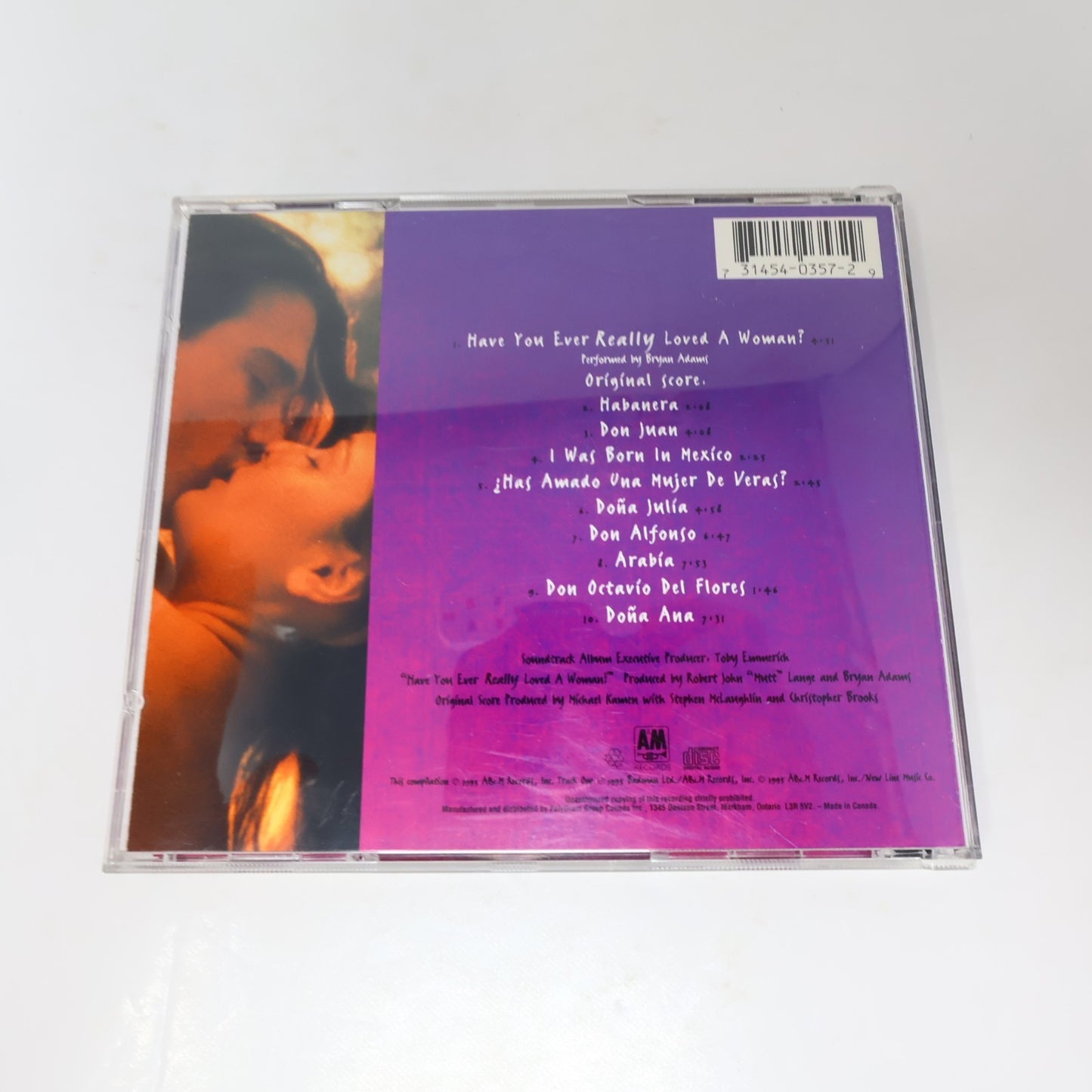 Don Juan DeMarco Movie Soundtrack CD Michael Kamen/Bryan Adams 1995 A&M