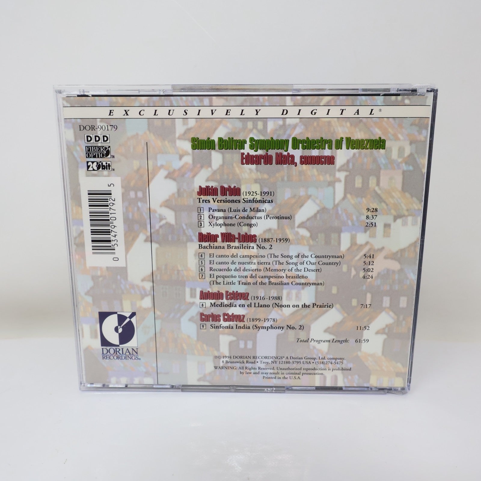 Music of Latin American Masters Orbon Villa-Lobos Estevez Chavez CD Dorian 1994