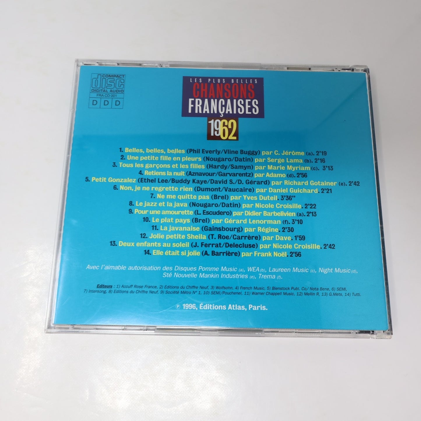 Les Plus Belles Chansons Françaises 1962-1963-1964 Lot 3 CD Lama/Adamo/Duteil