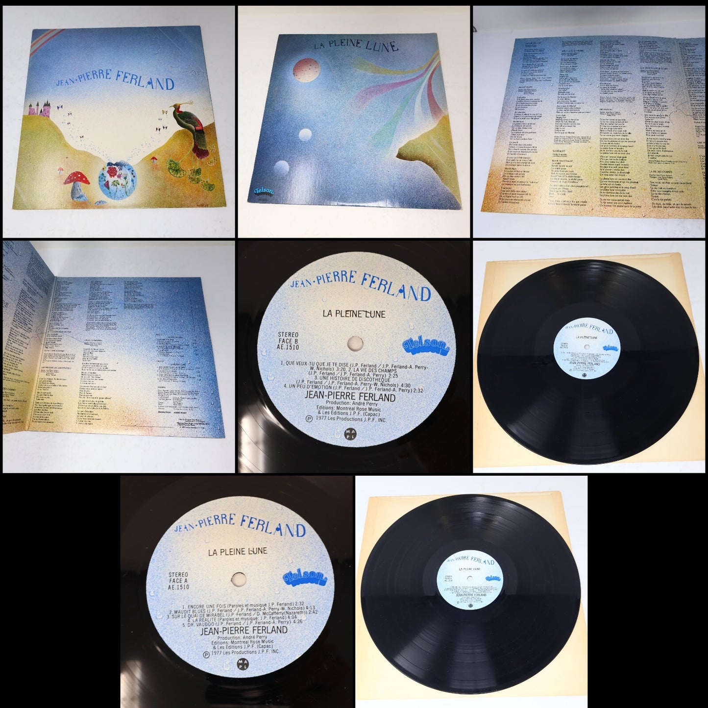 Jean-Pierre Ferland Lot 10 Disques Soleil/Jaune/Androgyne/Vierges Du Québec LP