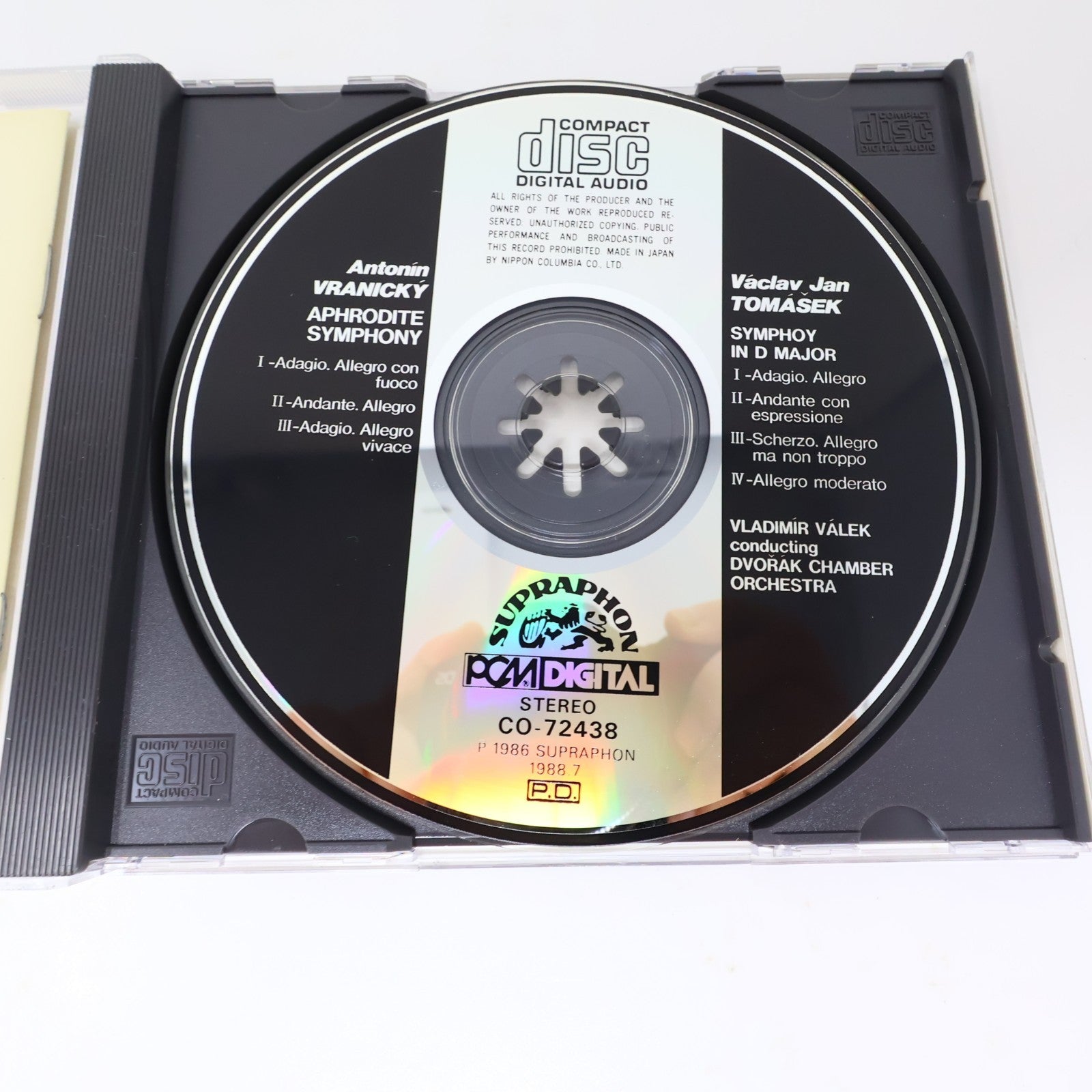 Antonín Vranický/Václav Jan Tomášek Aphrodite Symphony/Symphony in D Major CD