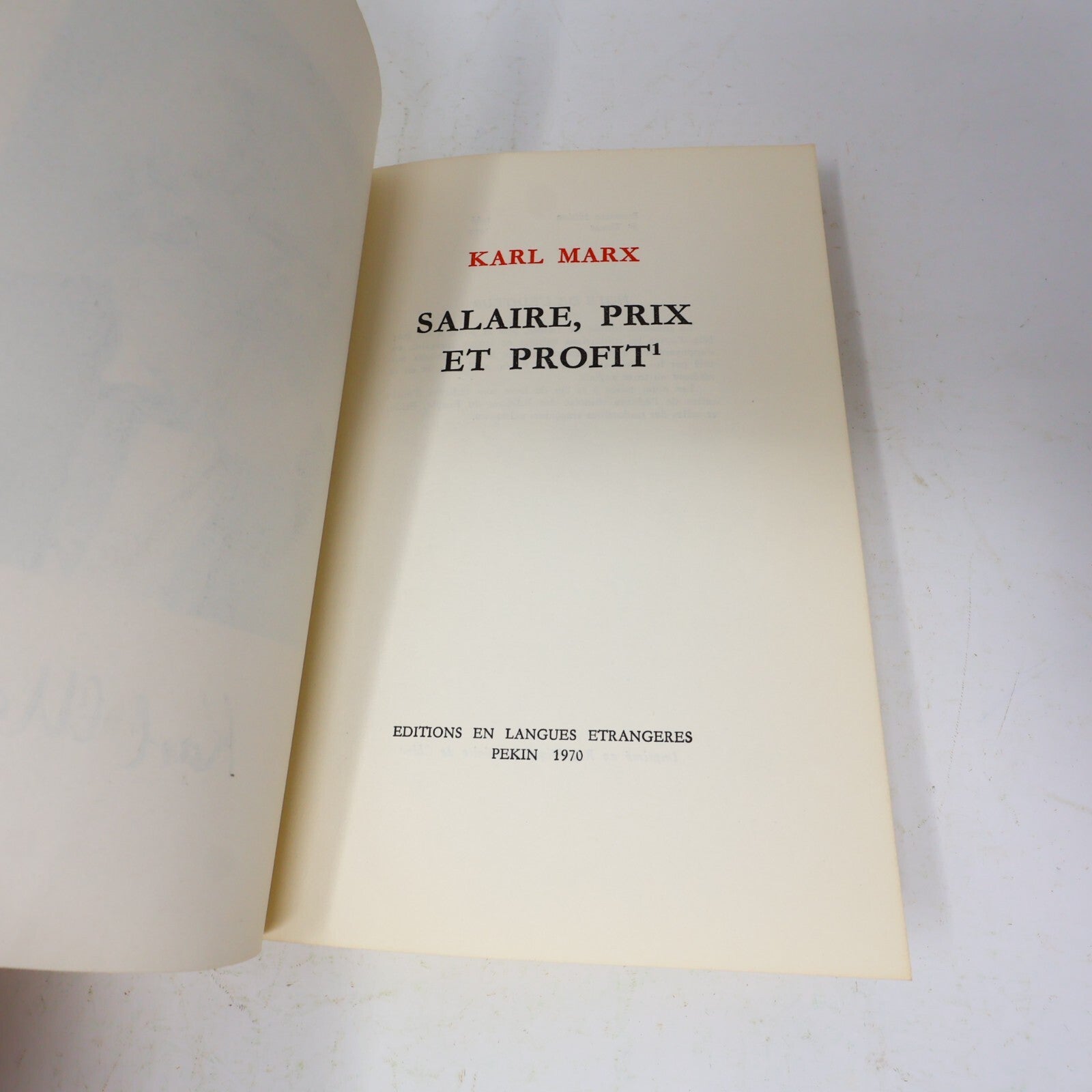 Karl Marx Lot 2 Livres Salaire Prix et Profit/Travail Salarié et Capital 1970 PB