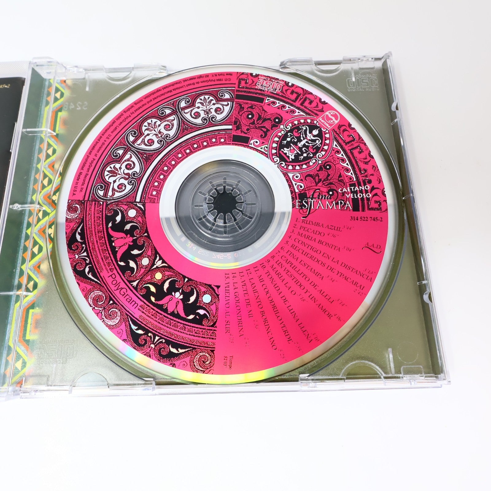 Fina Estampa CD Caetano Veloso Polygram 1994 Latin 314 522 745-2 90s