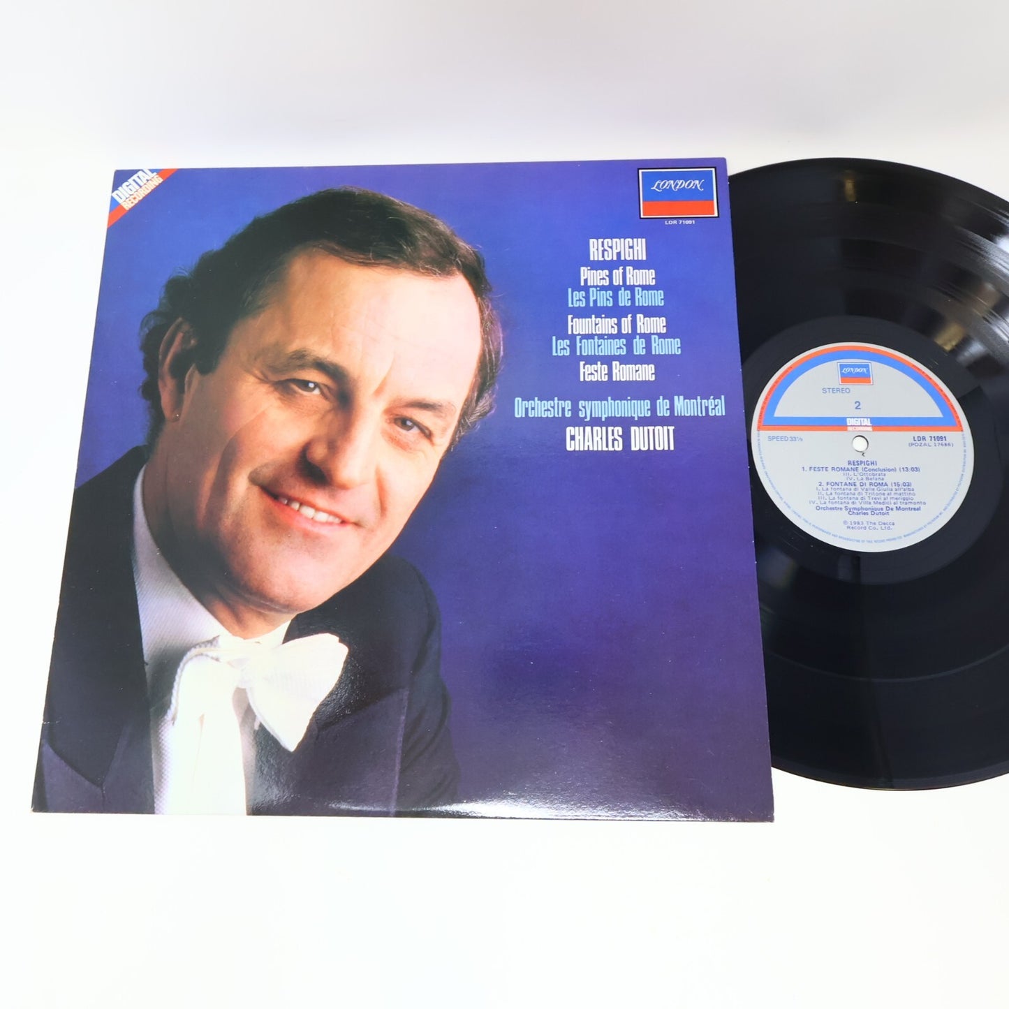 Respighi OSM Charles Dutoit Pines/Fountains of Rome LP Record Vinyl LDR 71091